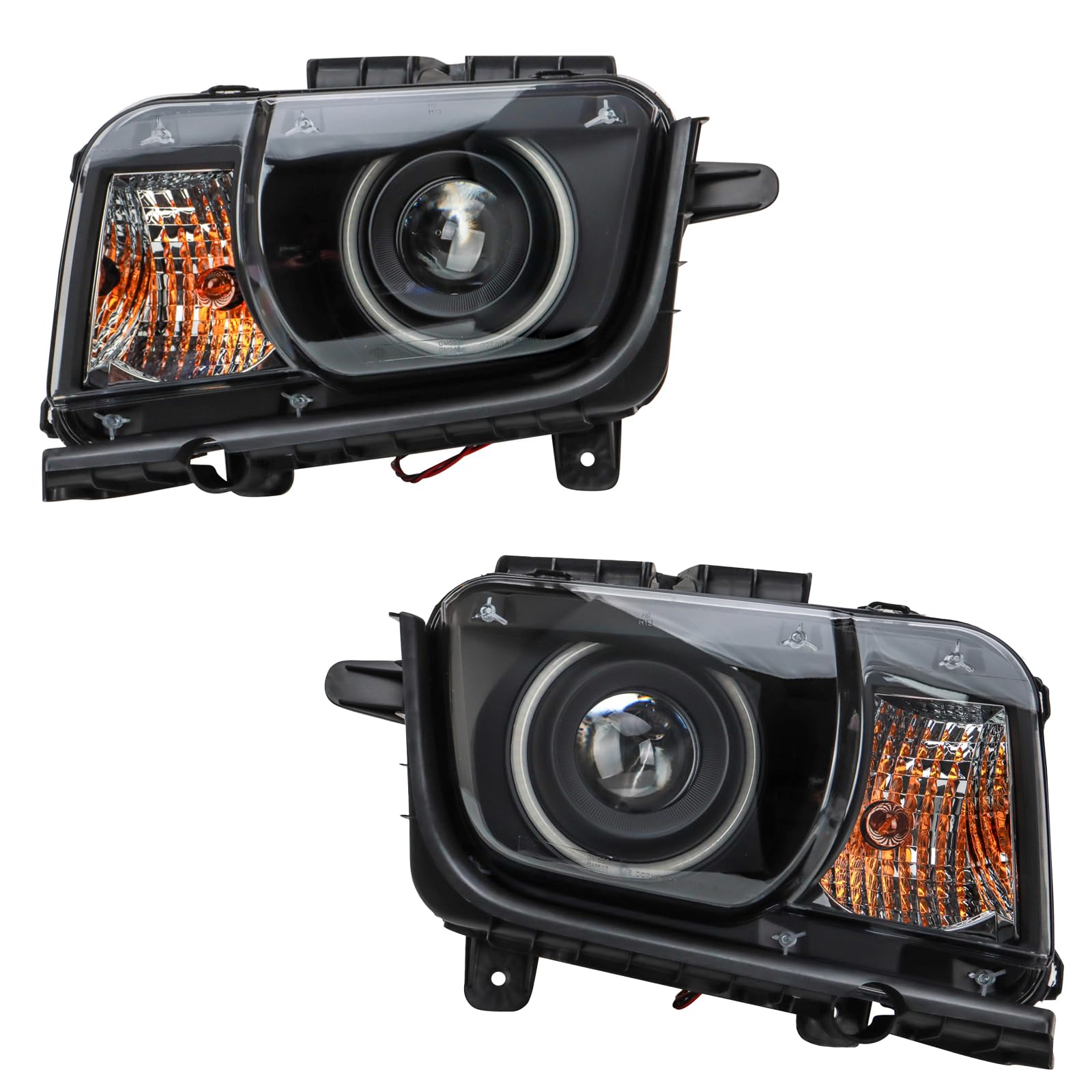 Trq Headlight Assembly Set Headlights Black Background Performance Driver & Passenger Side Gm2502346 Gm2503346 Compatible With 2