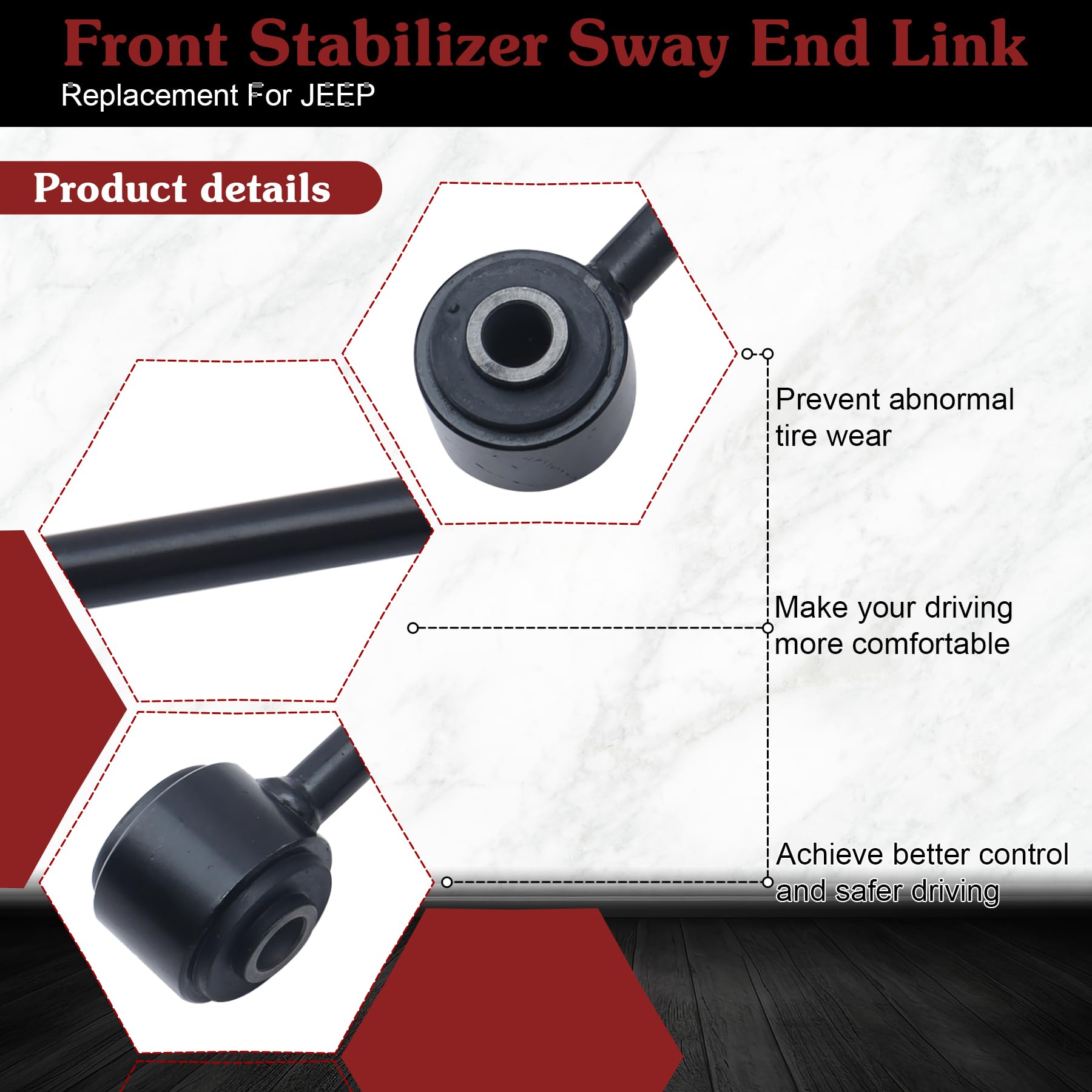 Stiueoav K80861 Sway Bar Link - Front Stabilizer End Link Compatible With 2006-2010 Commander?2005-2010 Grand Cherokee