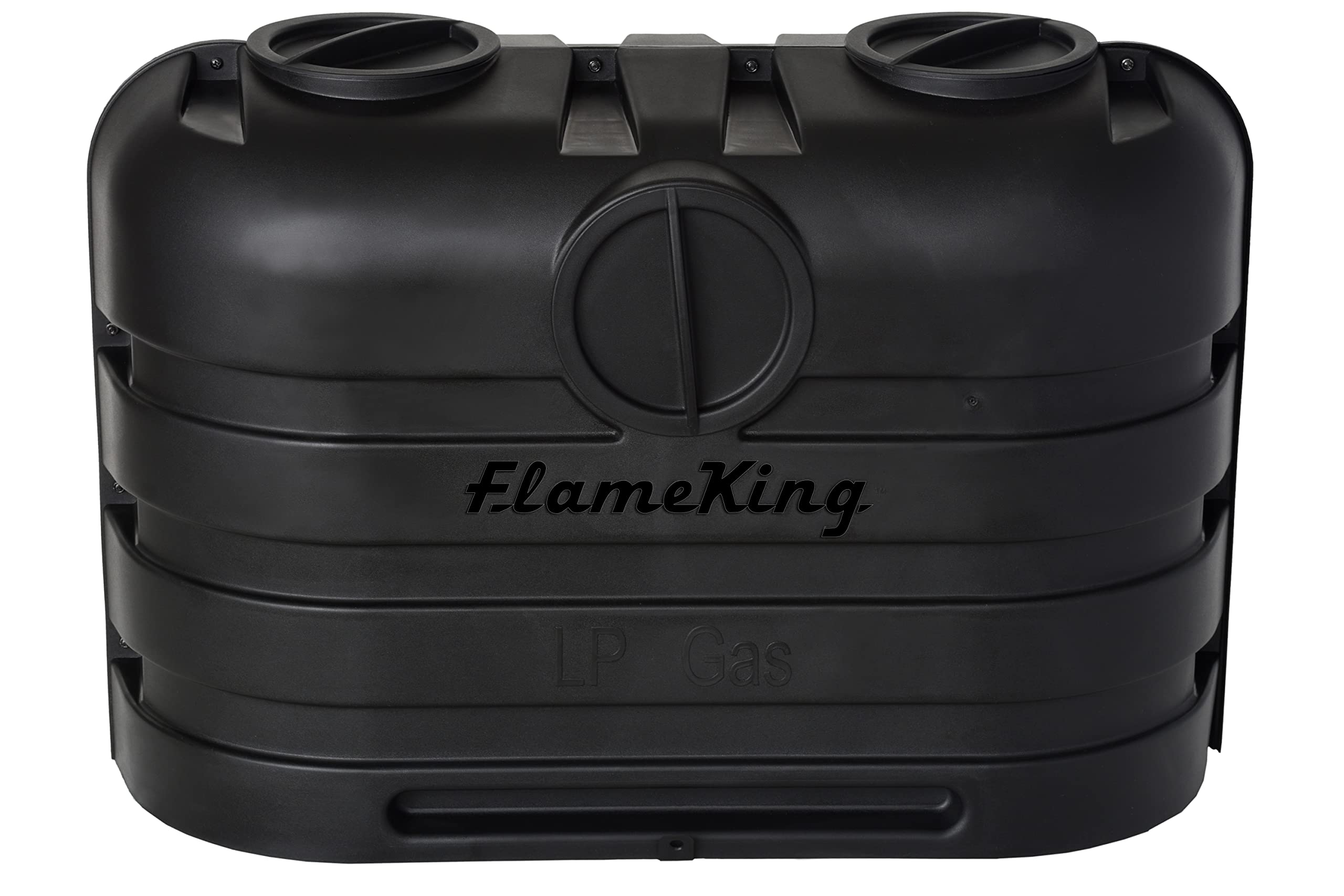 Flame King Dual 20Lb Lp Propane Tank Light Plastic Heavy Duty Cover For Rv, Travel Trailer, Camper - Black