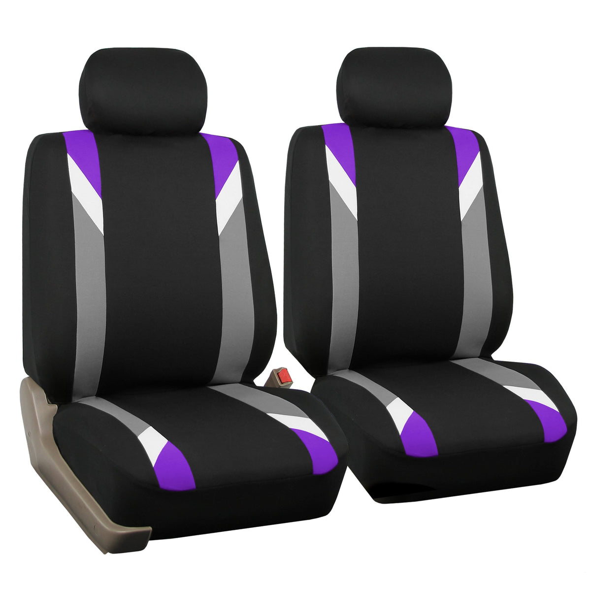 Fh Group Front Set Cloth Car Seat Covers For Low Back Car Seats With Removable Headrest, Universal Fit, Airbag Compatible Seat C