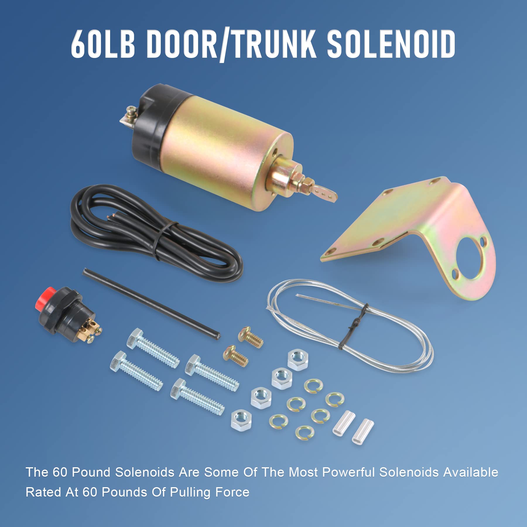 JDMSPEED 60 Pound Shaved Door Handle Trunk Solenoid Popper Kit Street Rod Design to Pop Open The Toughest Doors, Hoods and Trunk