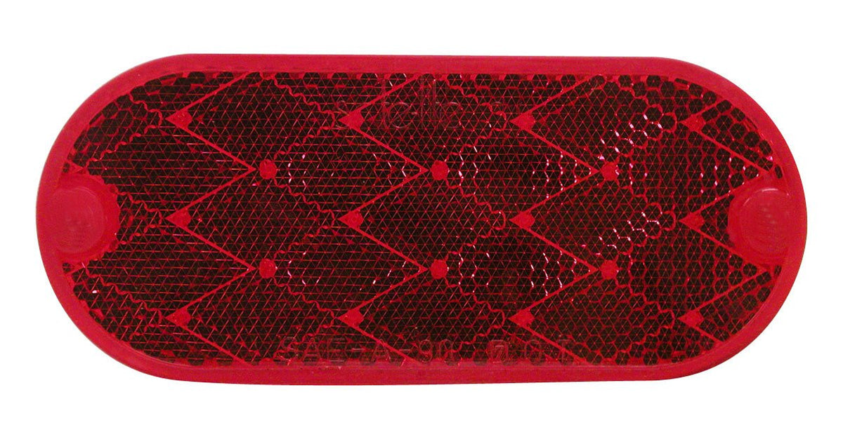 Pm V480R Red Oval Stick-On Reflectors 2 Count