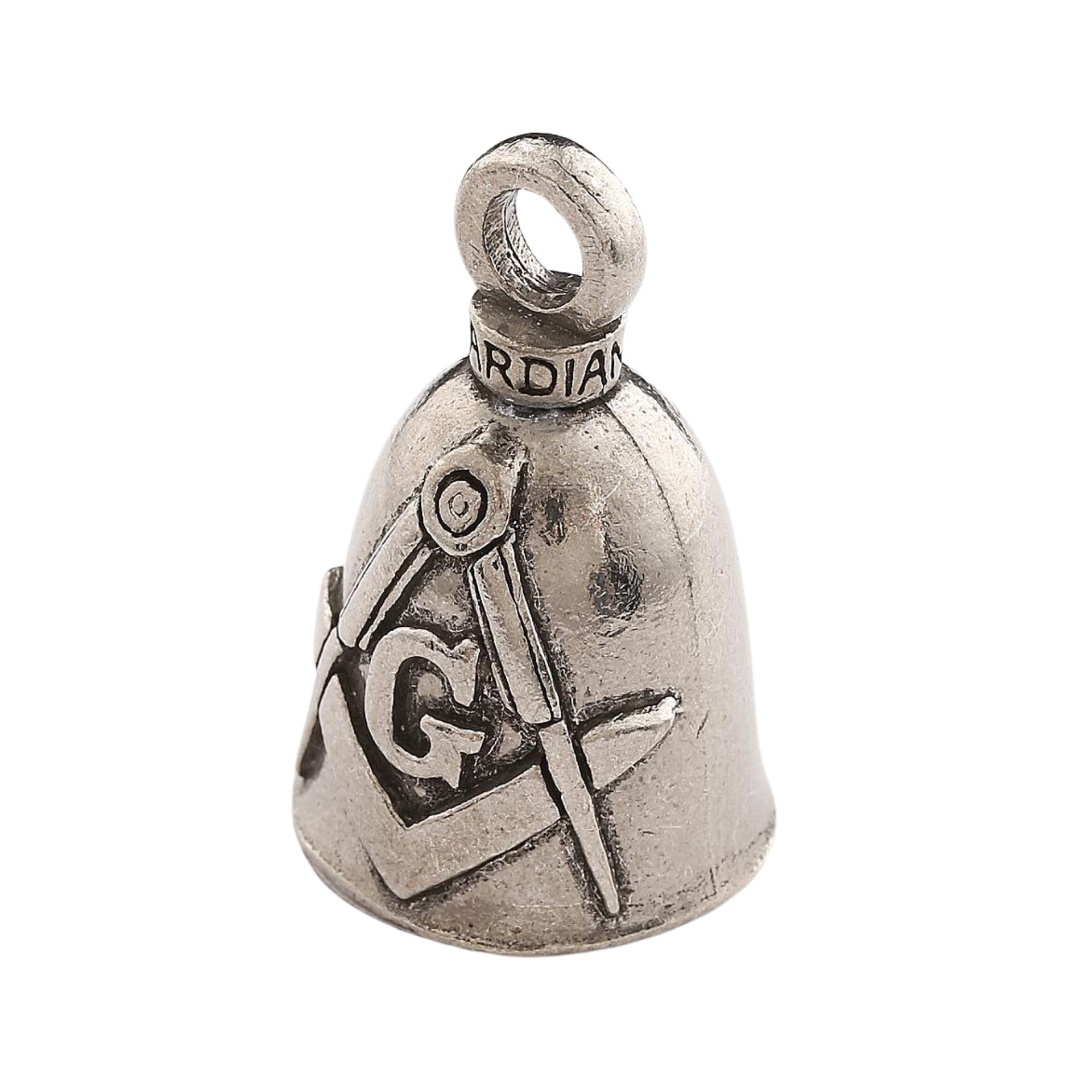 Guardian Bell Masonic Good Luck Bell W/Keyring & Black Velvet Gift Bag | Motorcycle Bell | Lead-Free Pewter | Good Luck Gift To