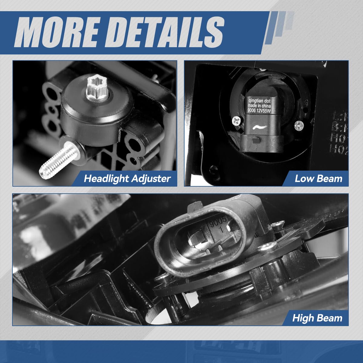 Auto Dynasty Headlights Assembly Compatible With 1994-1998 Chevy C10 Silverado Tahoe Suburban C/K 1500 2500 3500 Blazer, 8Pcs Ha
