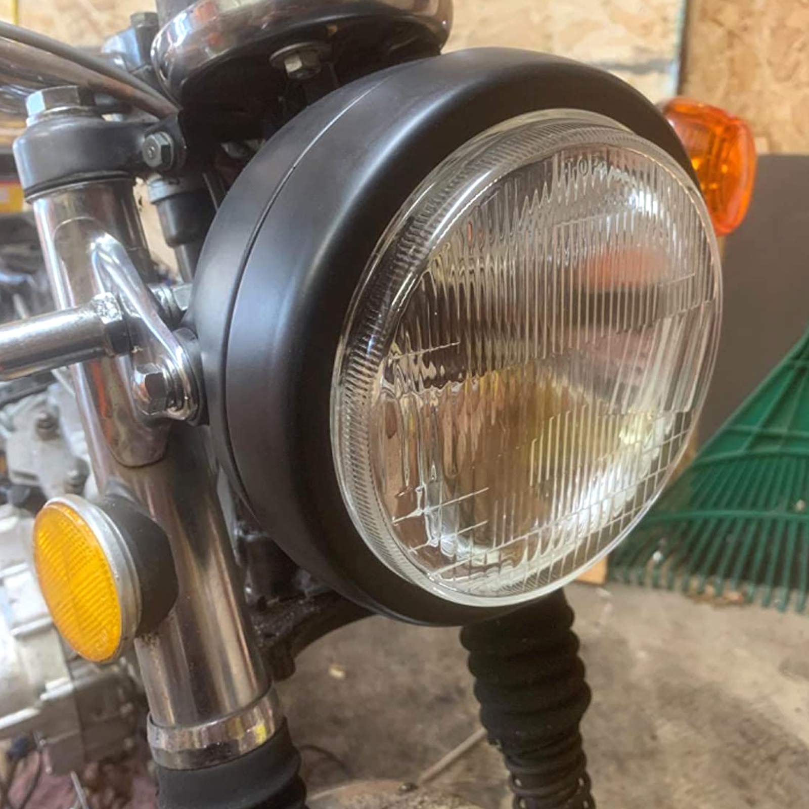 Zzjaubi 5.75 5 3/4Inch Black Led Motorcycle Headlight Housing Bucket Compatible With Shadow Cafe Racer Bobber Cruiser Suzuki Kawasaki