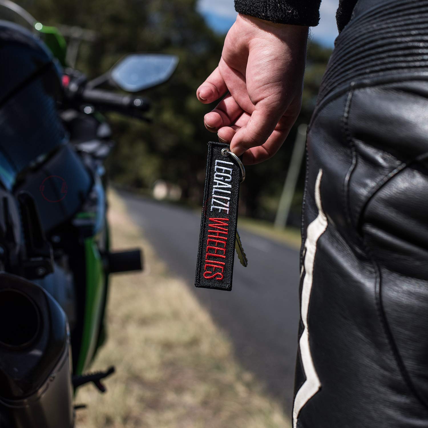 Motoloot Keychain For Motorcycles, Scooters, Cars And Gifts (Legalize Wheelies)