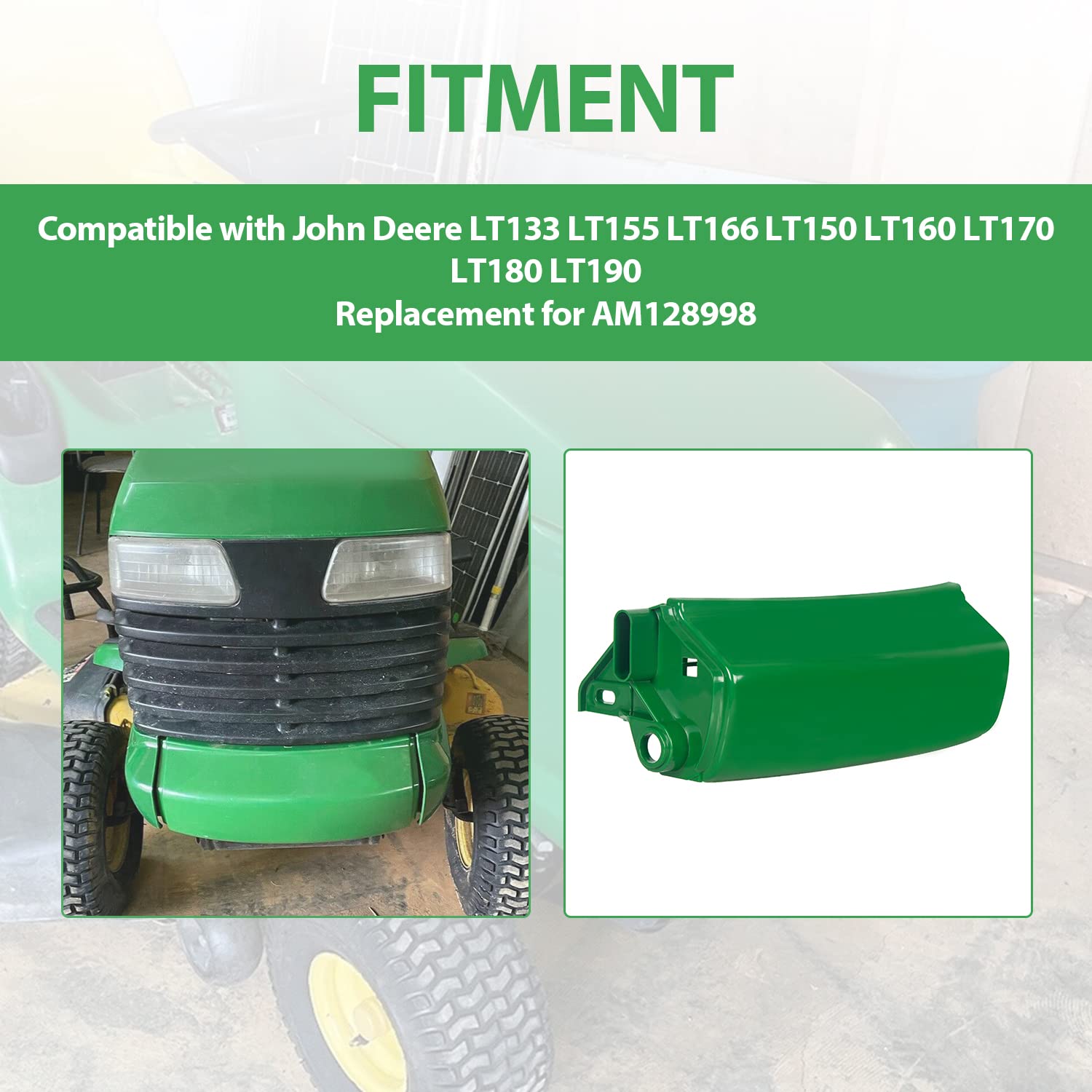 ECOTRIC Front Bumper with Hardwares Compatible with John Deere LT133 LT155 LT166 LT150 LT160 LT170 LT180 LT190 LT Series Tractor