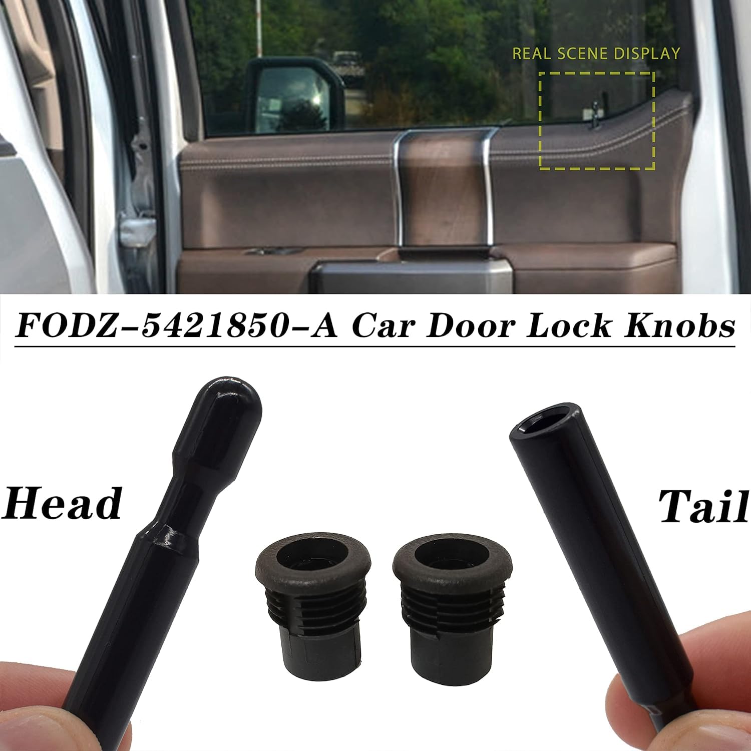 Rldym 1PCS Door Lock Pull Knob Control Post Pin with 1PCS Cover FODZ-5421850-A for Ford F-150 2004-2013, for Explorer 1991-1996,
