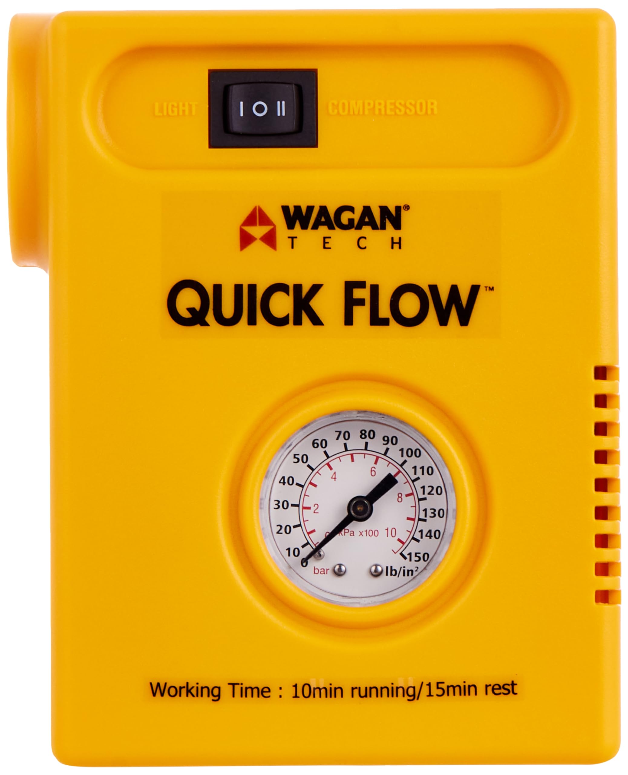 Wagan EL7302 12V DC Digital Set Air Compressor 120 PSI with LED Work Light Portable Tire Inflator Air Pump for Car, Trucks, Moto