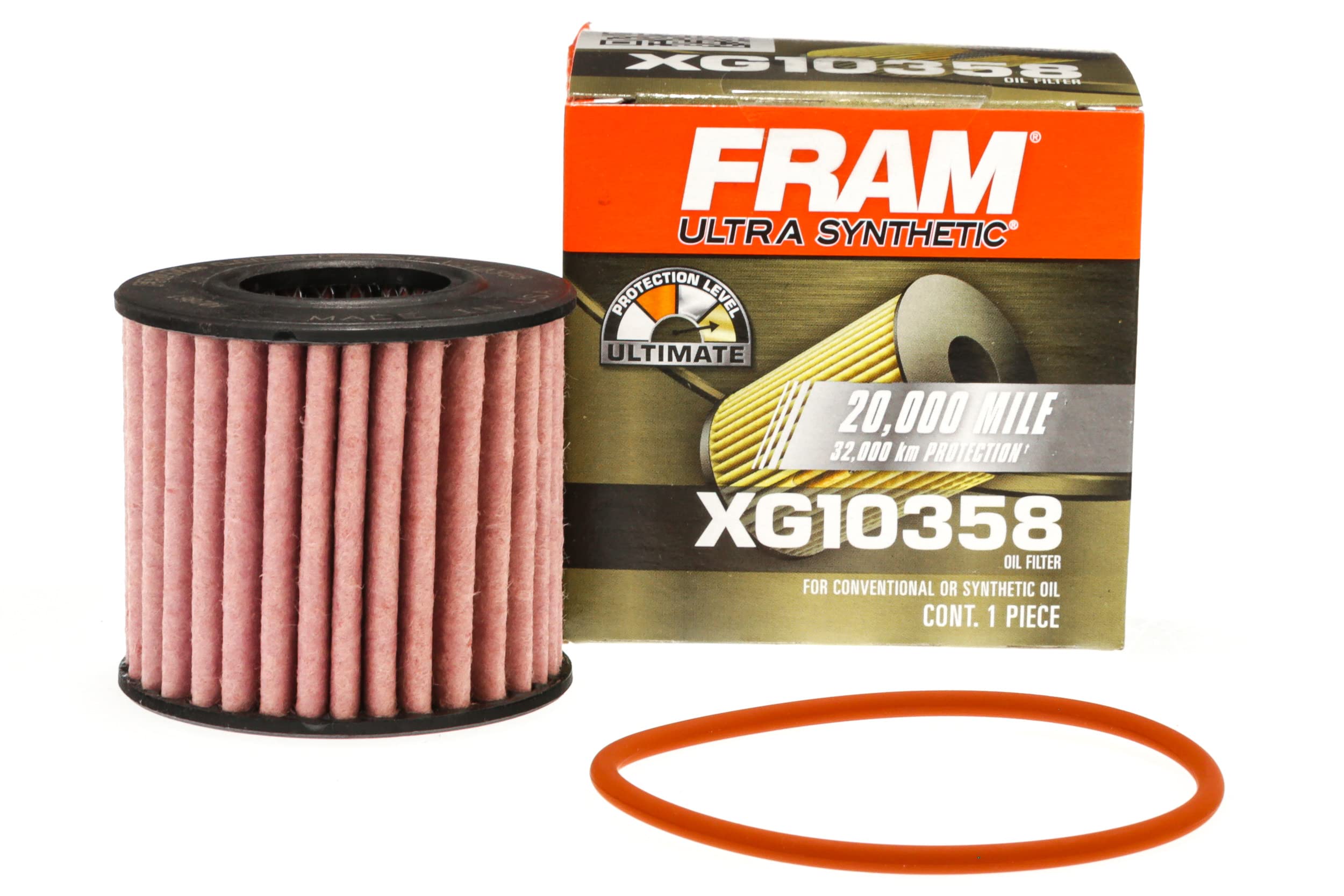FRAM Ultra Synthetic Automotive Replacement Oil Filter, Designed for Synthetic Oil Changes Lasting up to 20k Miles, XG10358 (Pac