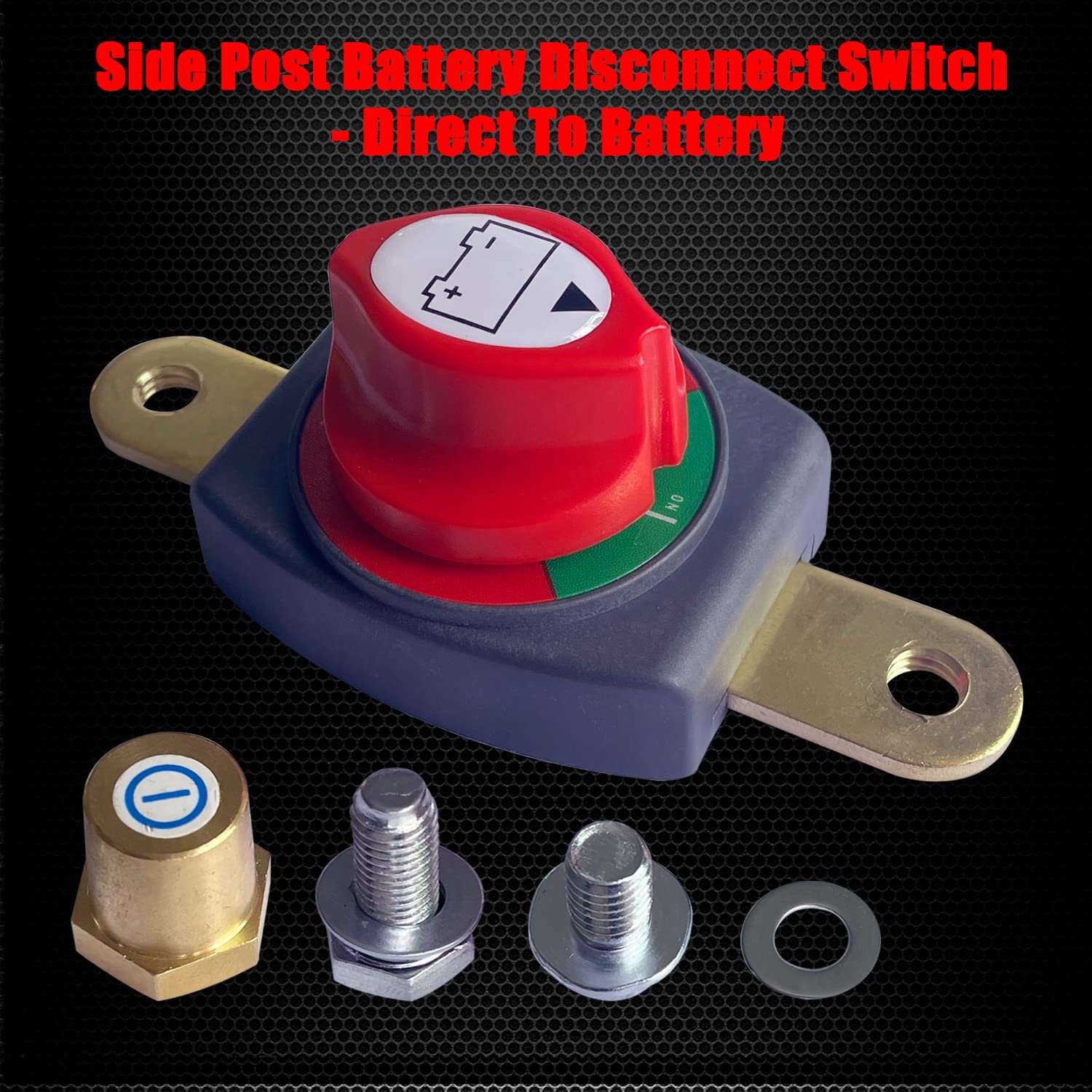 Ampper Side Post Battery Disconnect Switch, 12-48 V Battery Power Cut Master Switch Disconnect Isolator With Adapter For Car, Ve