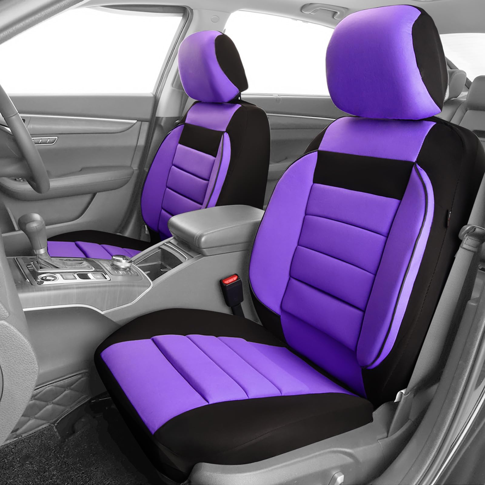 CAR PASS 6PCS 3D Foam Cushion Back Support Universal Fit Elegance Two Front Car Seat Covers,for Automotive SUV,Van,saden,Trucks 