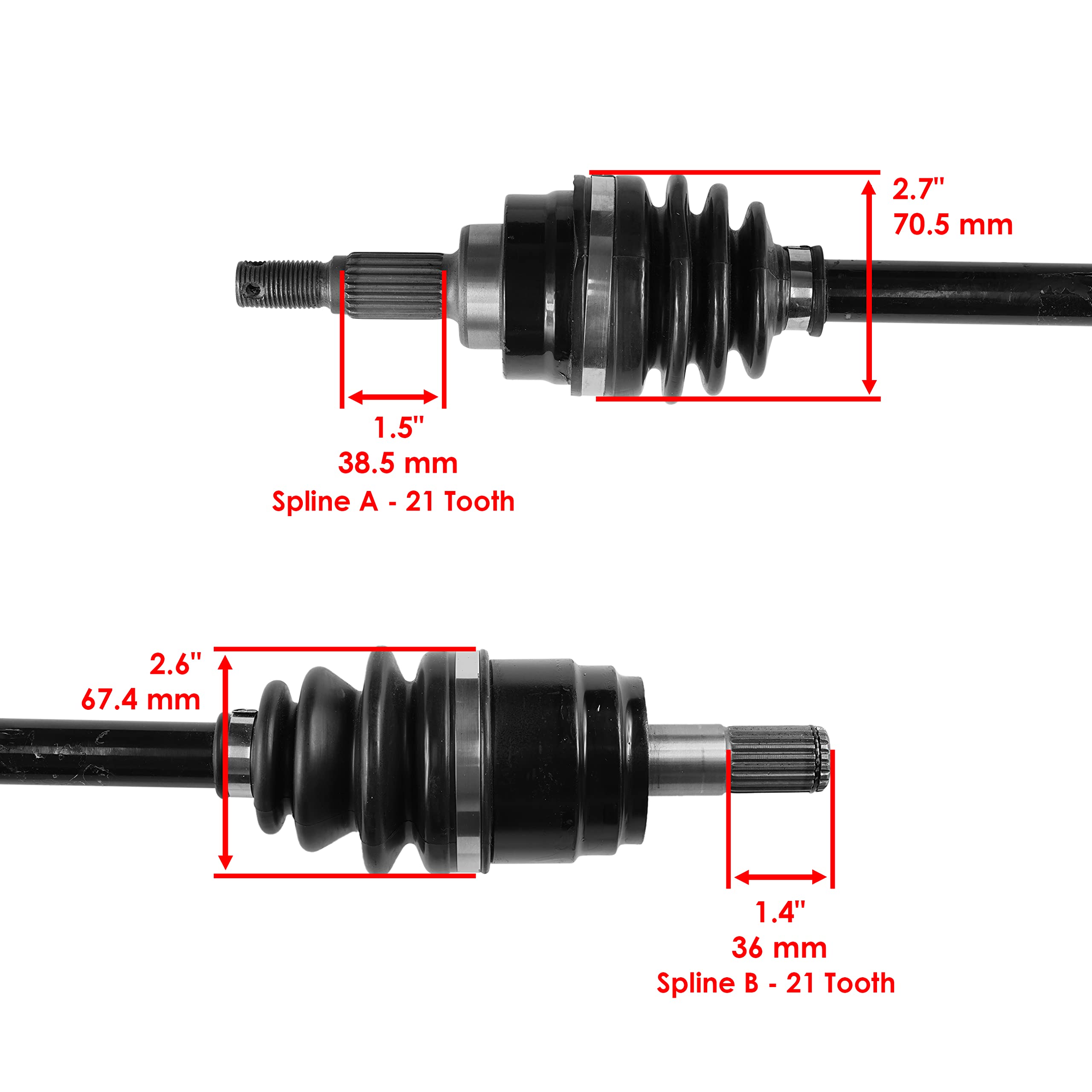Caltric Front Left And Right Cv Joint Axle Compatible With Honda Trx500Fm Foreman 500 4X4 2005-2013