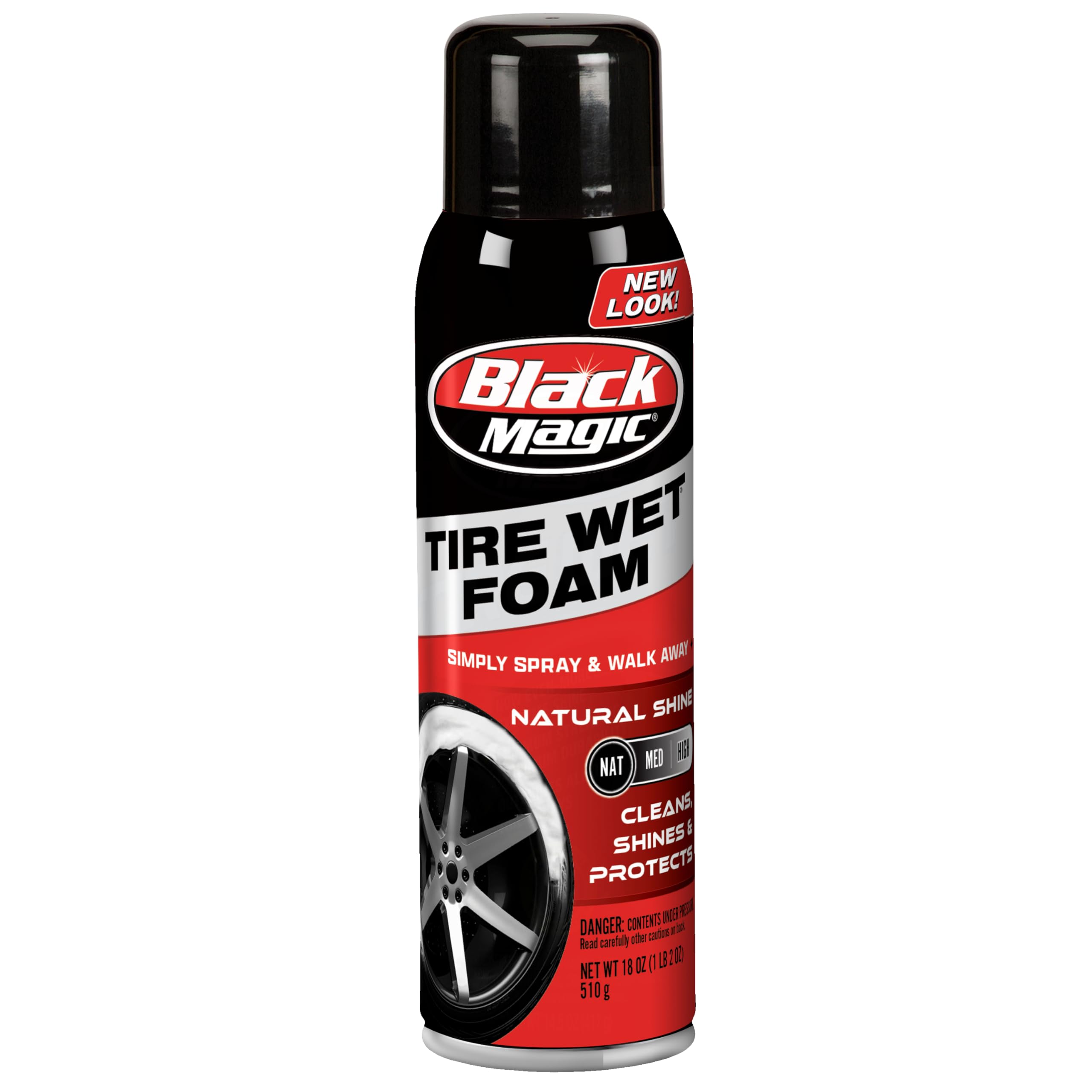Black Magic 800002220 Tire Wet Foam, 18 Oz. - Specially Formulated Thick Tire Spray Foam Clings To Tires To Dissolve And Clean D
