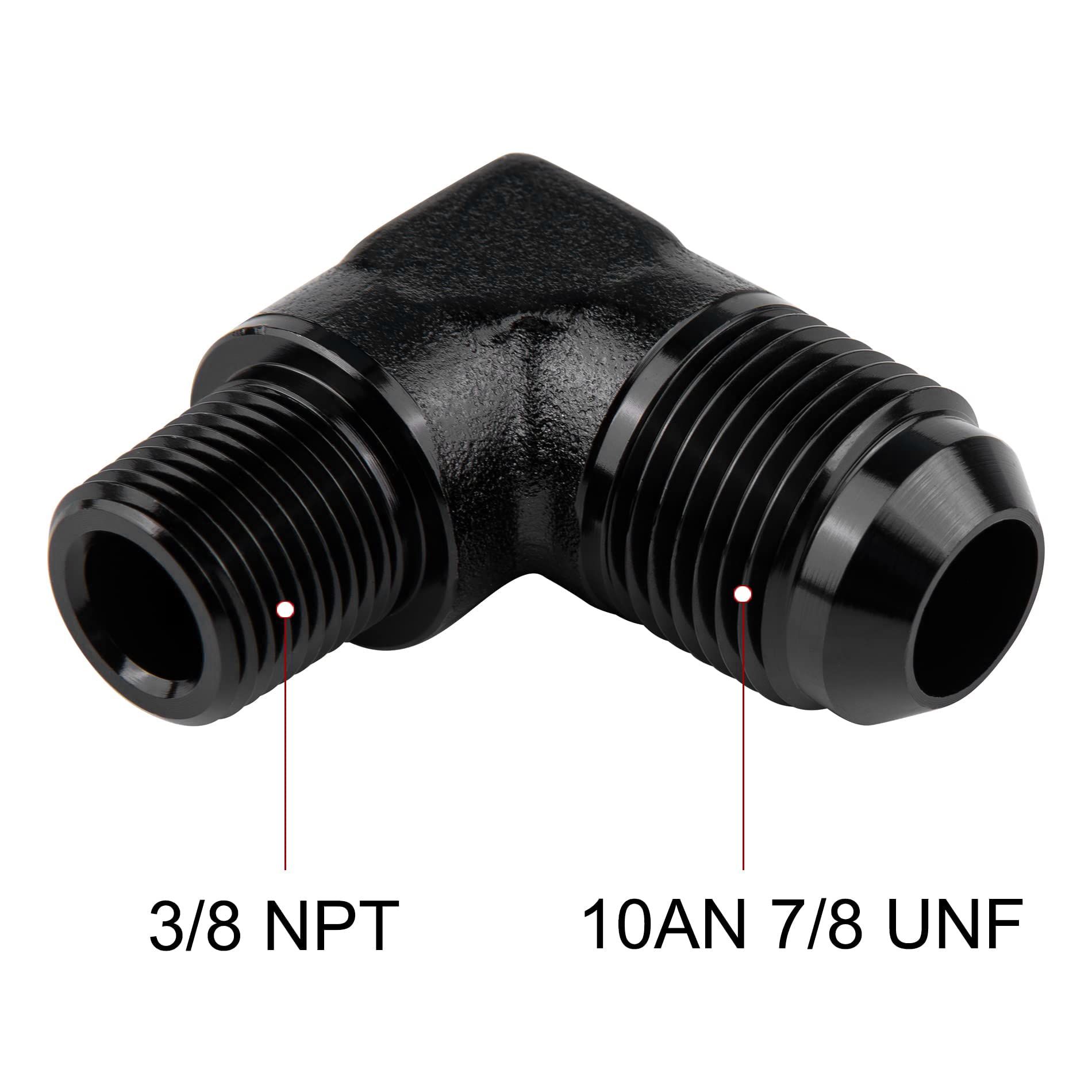 Evil Energy 10An To 3/8'' Npt Male 90 Degree Fitting Adapter Aluminum 2Pcs