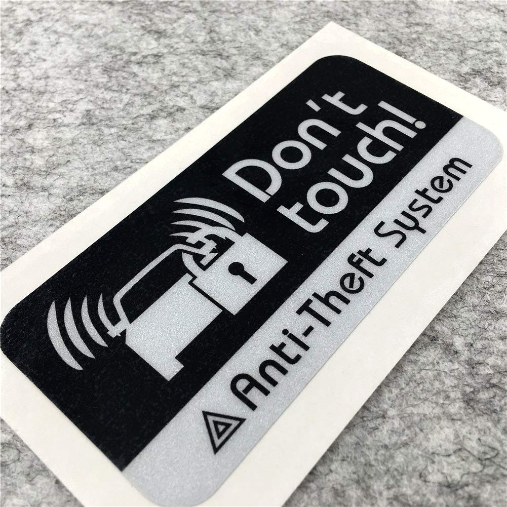 2X Car Styling Vinyl Tape Warning DO NOT Touch Anti-Theft System Auto Window Sticker Decal (70x33mm)