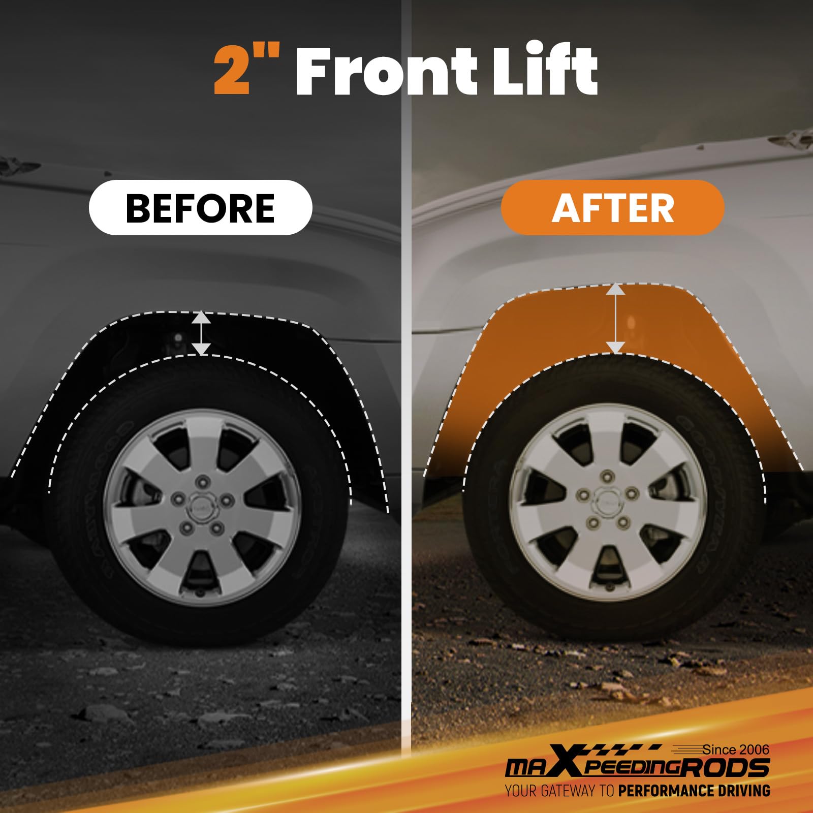 maXpeedingrods 2'' Front Leveling Kit for Jeep Liberty KJ KK 2002-2012, Suspension Lift Kit for Dodge Nitro 2007-2012 SUV