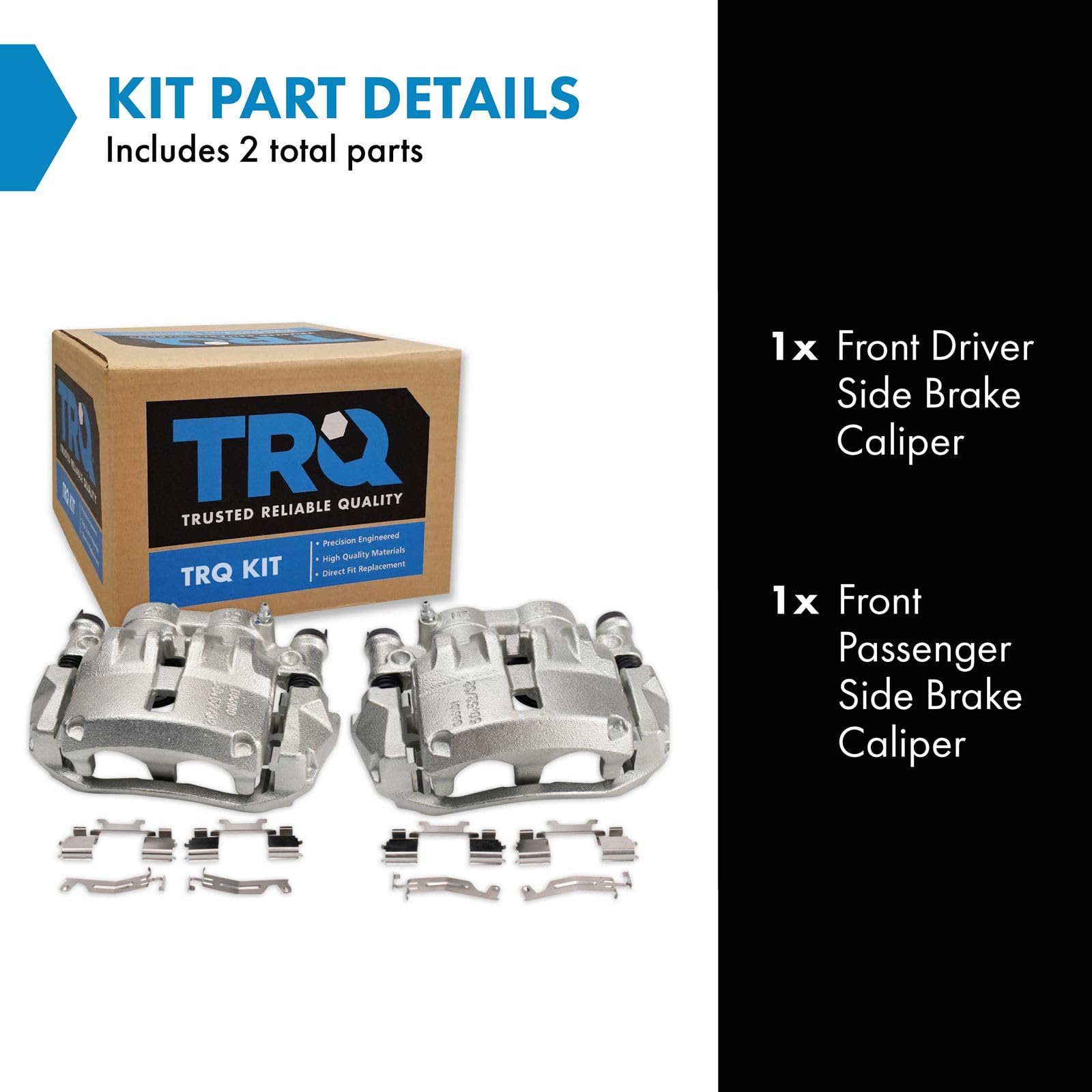 Trq Front Brake Caliper Set Compatible With 2014-2020 Ram Promaster 1500 Promaster 2500 Promaster 3500