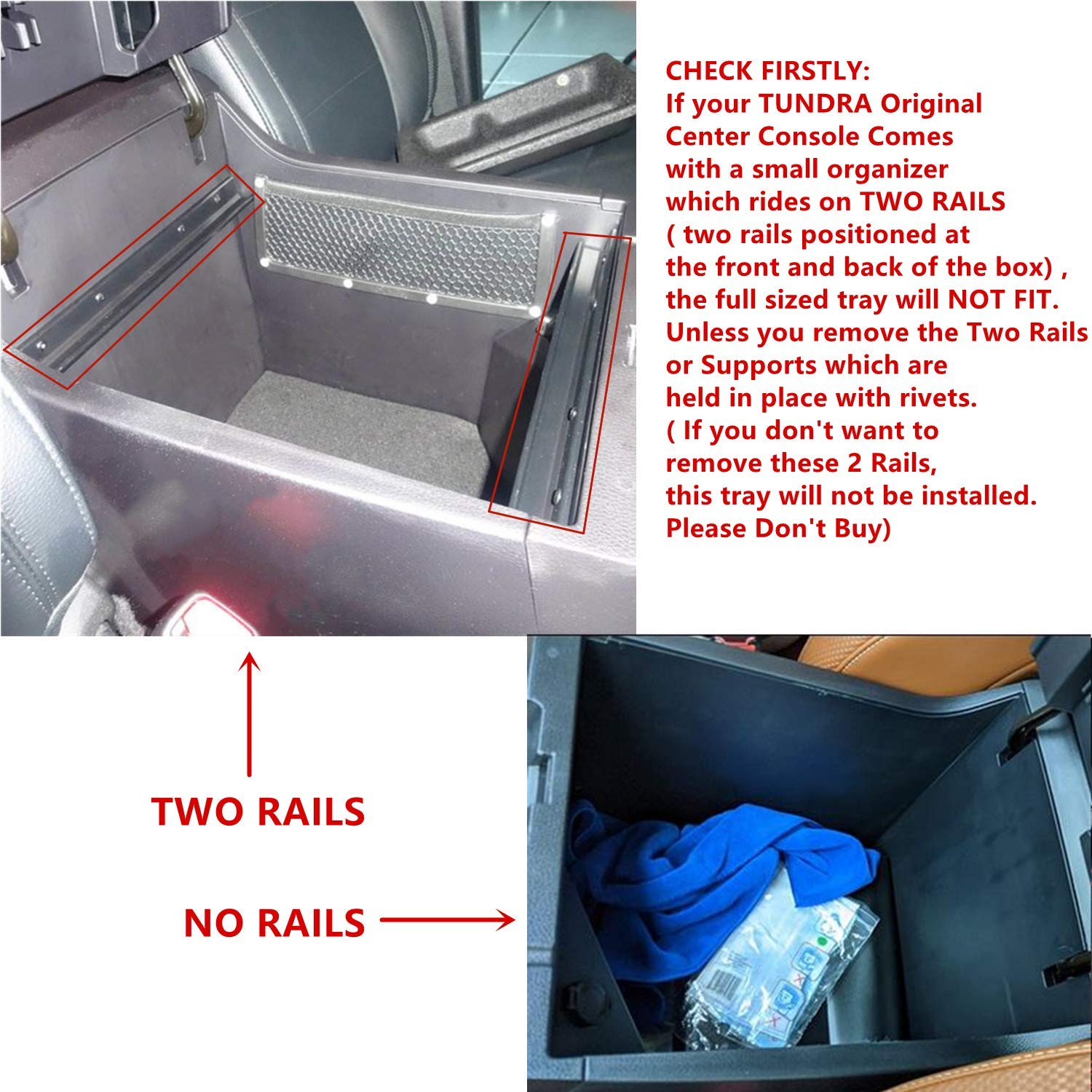 Jojomark Compatible With Toyota Tundra Accessories Center Console Tray Organizer For Tundra 2014-2020 2021 Insert Abs Armrest Bo