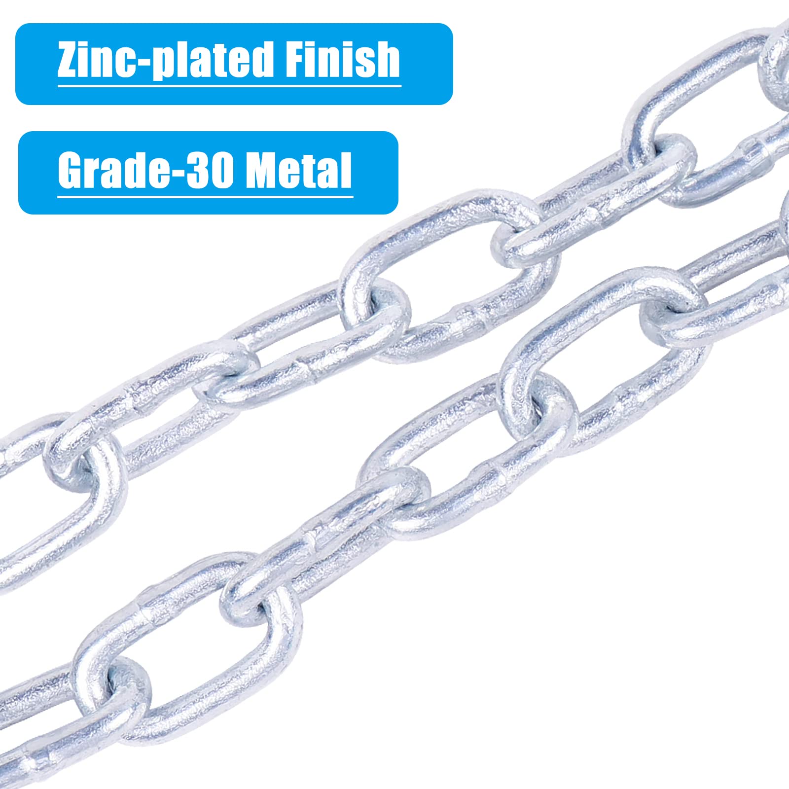 Tnyeobae 48 '' Trailer Safety Chain With 1/4 '' Spring Hook,Grade-30 Metal Safety Chain Kit 3500 Lbs (Pack Of 2)