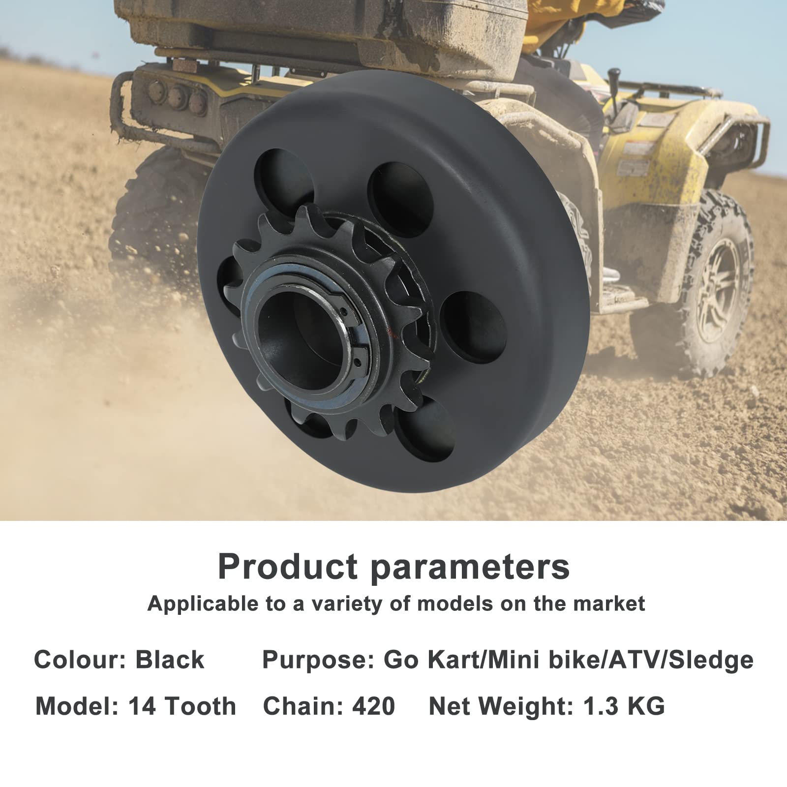 Easyberg Centrifugal Go Kart Clutch 1“ Bore 14T 14 Tooth Fit For 40/41/420 Chain For Mini Bike Go Kart Engine