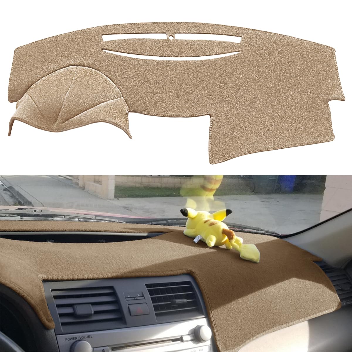 Dash Cover Mat Pad Custom Fit For Toyota Camry 2007 2008 2009 2010 2011 Dashboard Cover Carpet Cap Protector (Beige) Y27