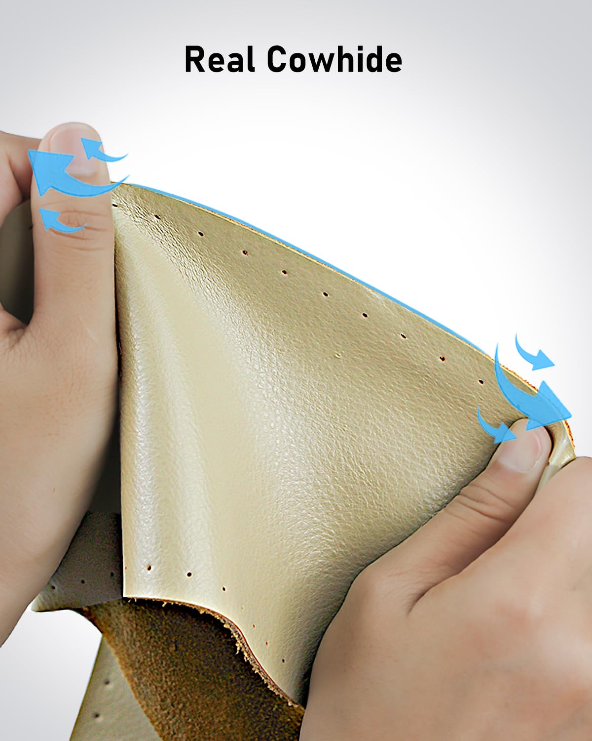 Belinous Leather Steering Wheel Cover Lace Up, Stitch On Wrap, Universal Fit 13-21 Inch Car Truck Suv Pickup Boat, A Whole Piece