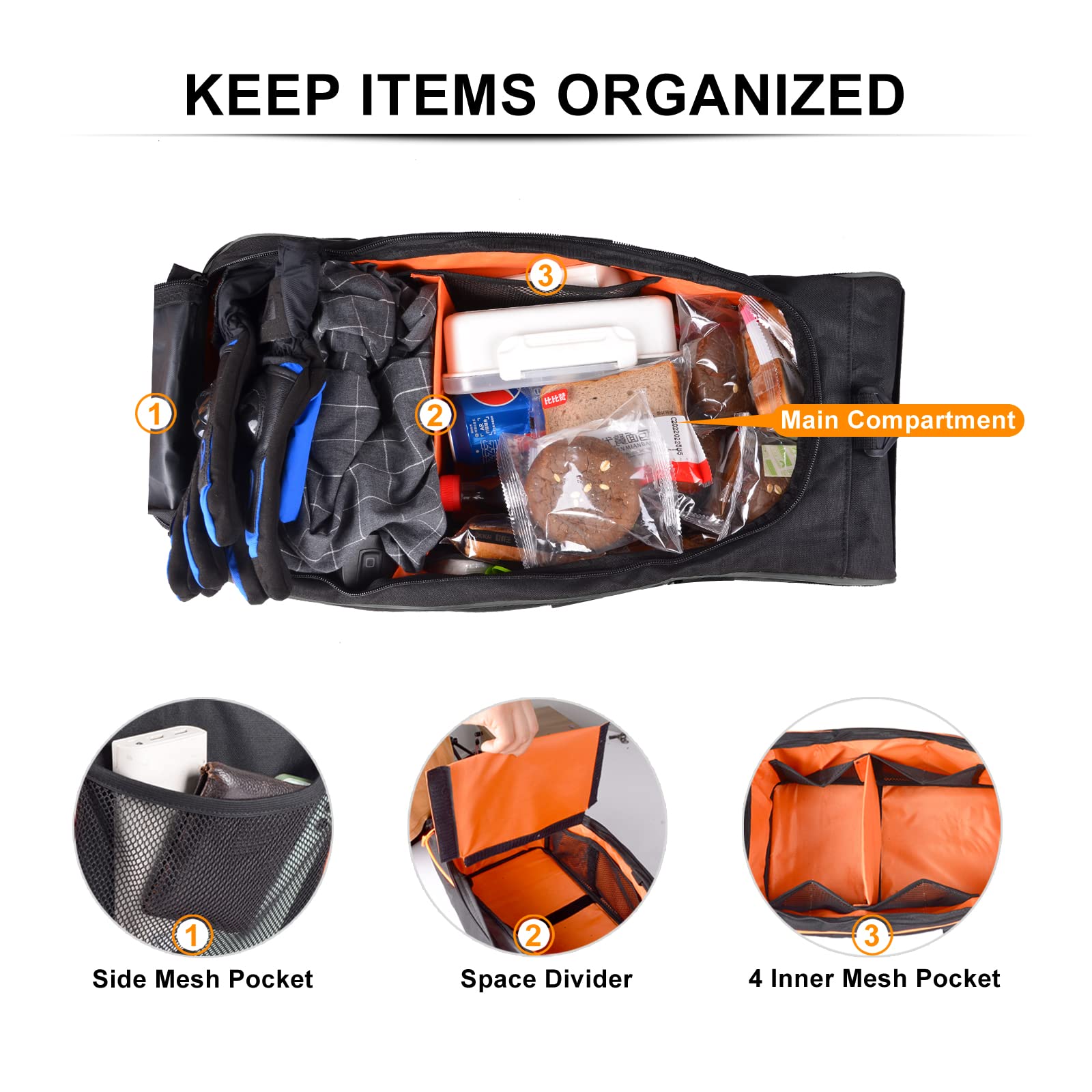 Hutexico Under Seat Bag for Ruckus Accessories, Moped Seat Bag Storage for 2010-2024 Ruckus Cargo Bag, Scooter Motorcycle for Wa