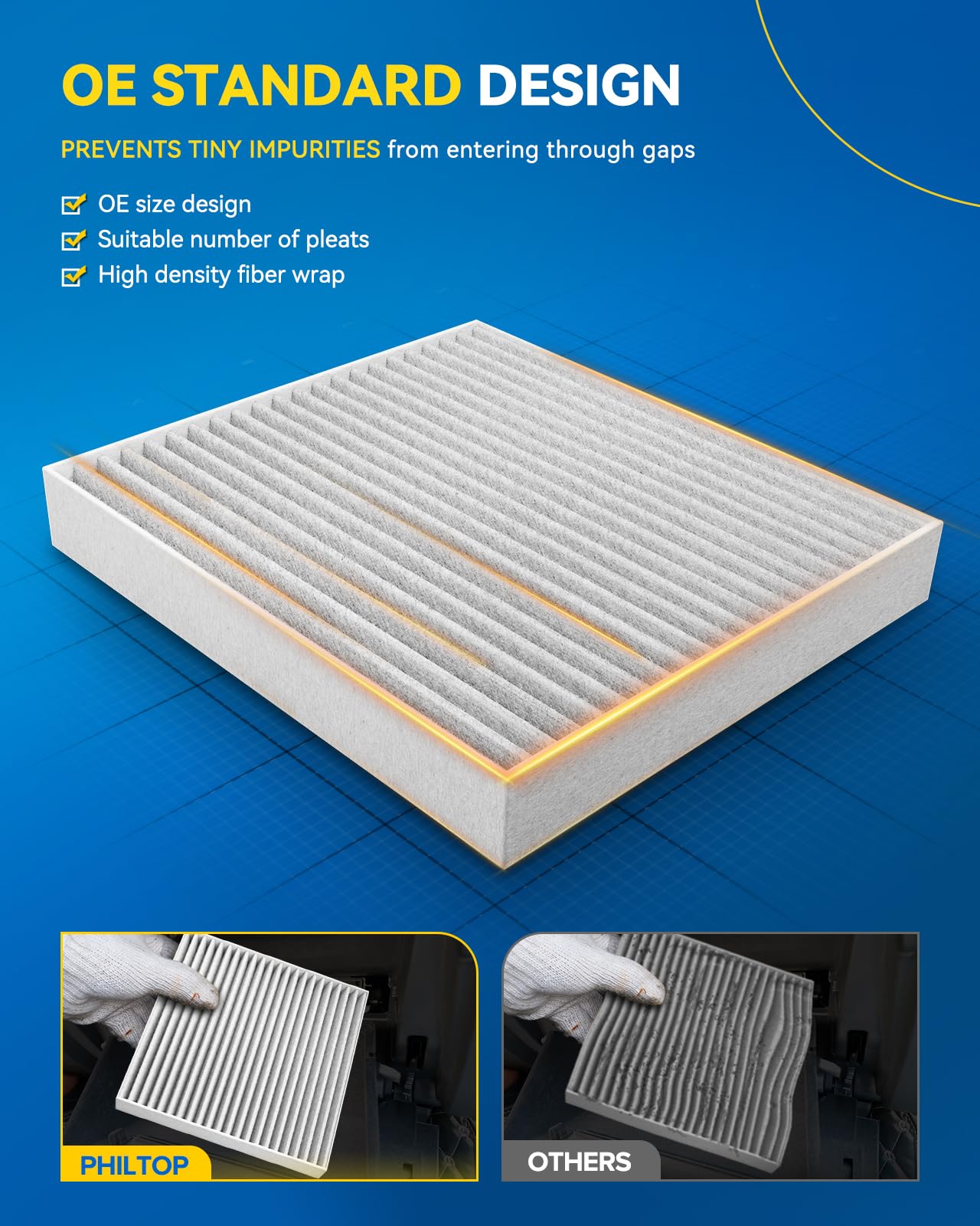 Philtop Cabin Air Filter, Replacement For Cf12964, 2022-2024 Tundra, 2023-2024 Sequoia, 2024 Tacoma, Premium Cabin Filter