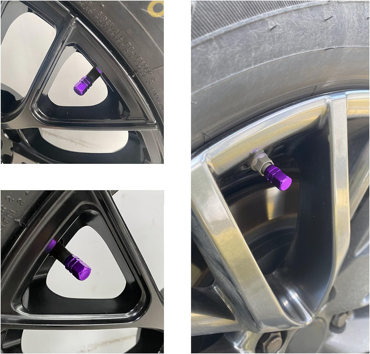 Justtop Car Tire Valve Stem Caps, 12Pcs Air Caps Cover, Universal For Cars, Suvs, Bike, Trucks And Motorcycles-Purple
