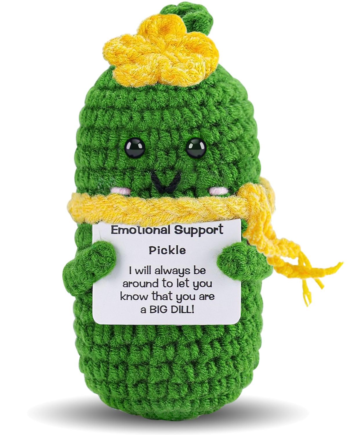 Hoedia Emotional Support Pickle Gifts For Women: Cucumber With Flower Scarf Card Crochet Dolls Friend Birthday Gifts For Her Cow