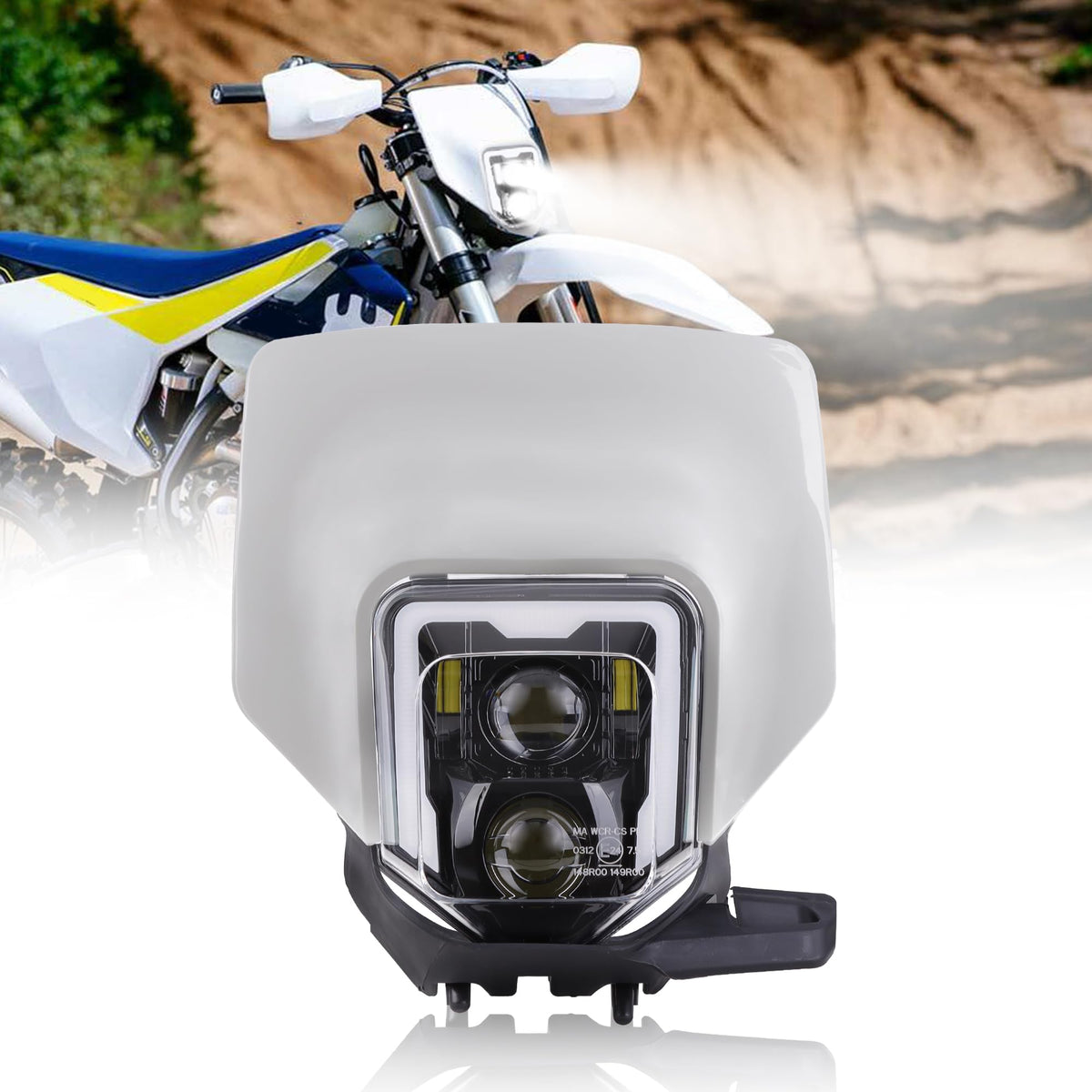 Ramjet4X4 Led Dirt Bike Headlight Motocross Headlamp W/Bezel Fit For 2017-2023 H