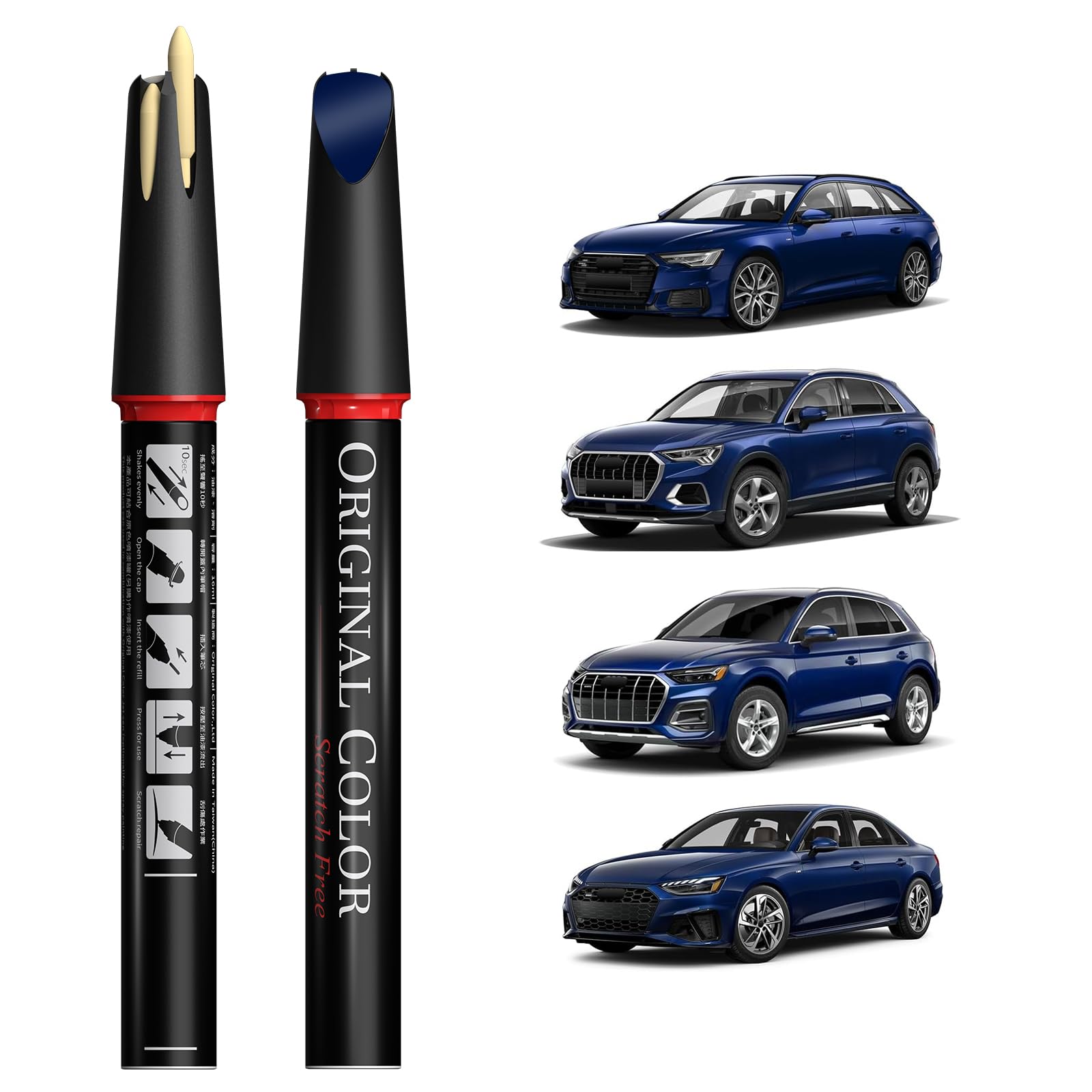Carhoo LX5H/2D2D Navarra Blue Metallic Suitable for Audi Exact Match Touch Up Paint Pen Car Scratch Repair - Genuine Custom Colo