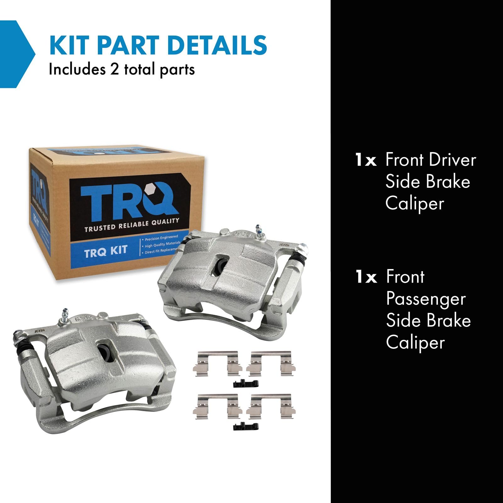 Trq Front Brake Caliper Set Compatible With 2008-2013 Nissan Rogue 2014-2015 Rogue Select