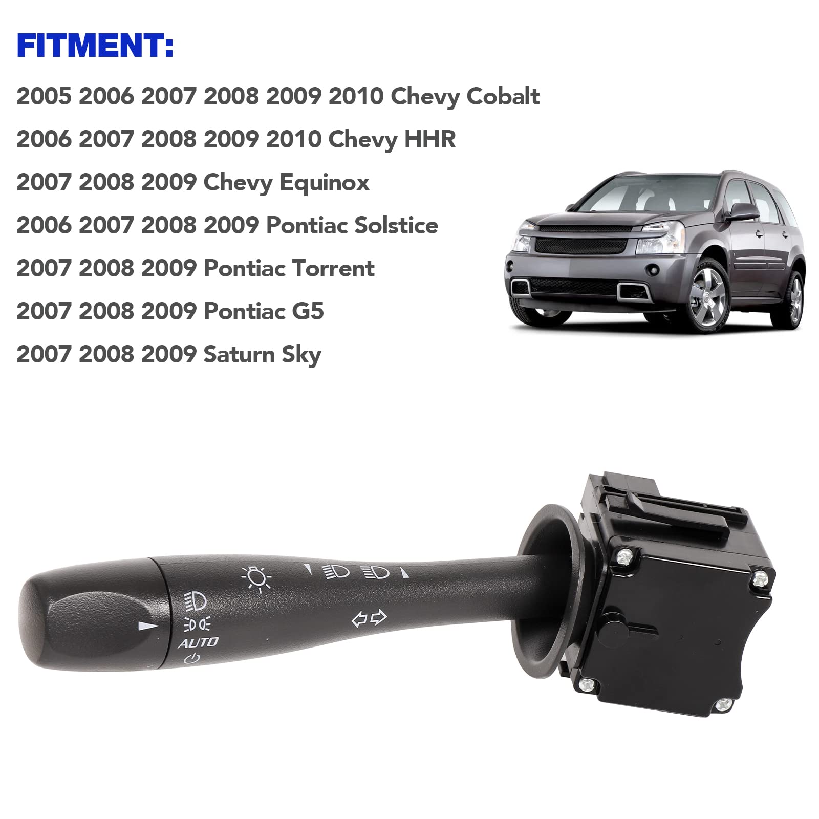 20940099 Headlight Turn Signal Dimmer Switch Replacement For 2005-2010 Chevy Cobalt | 2006-2010 Chevry Hhr | 2007-2009 Pontiac G5, Replaces# 15915857, D6254E