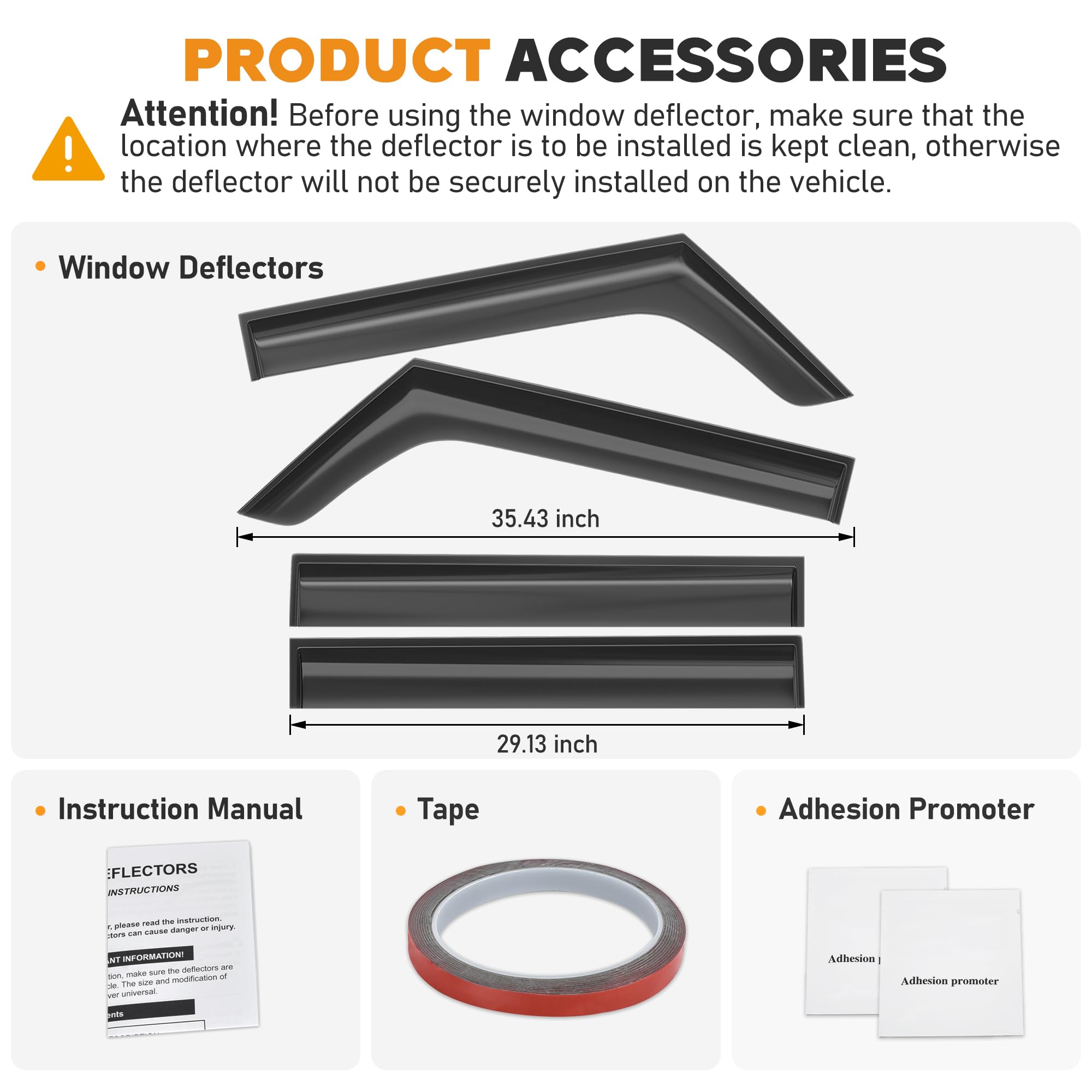 Hope You Ready Shatterproof Tape-On Window Rain Guards Fit For 2018-2022 Jeep Wrangler Jl, Extra Durable Window Deflectors, Vent