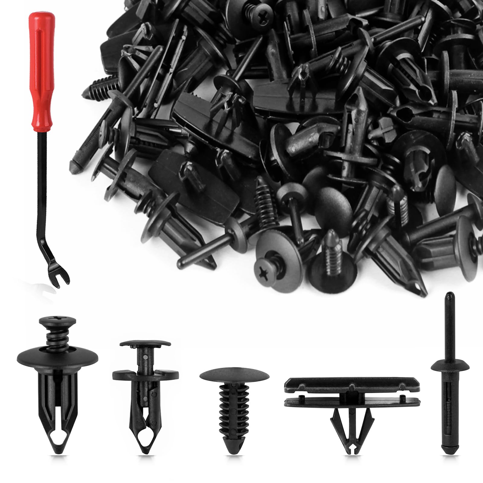 UNIGT 6 in 1 Bumper Retainer Clips with Fastener Remover Compatible with Jeep Wrangler Chrysler Dodge Ram Plastic Rivets Replace