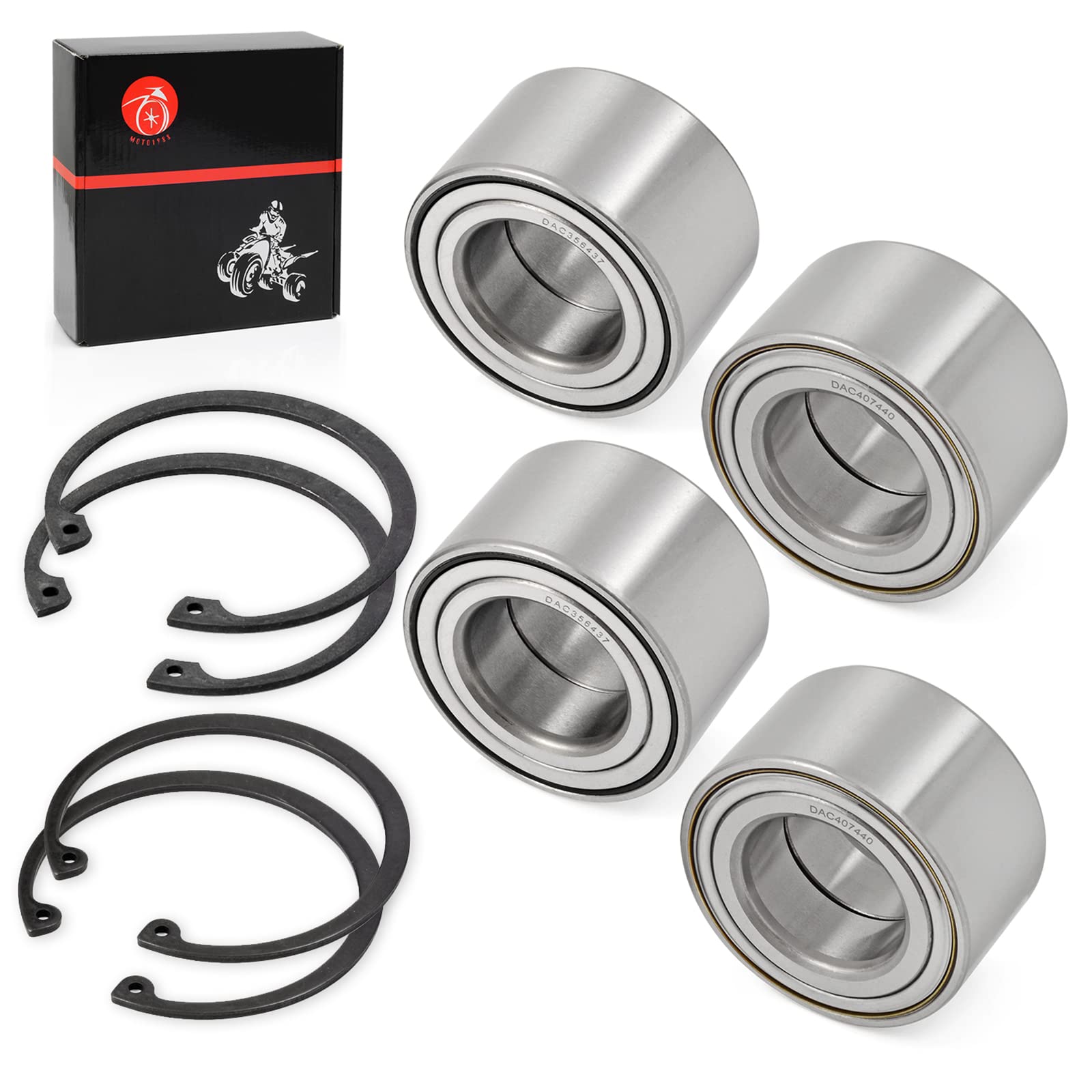 Front & Rear Wheel Bearings Ring Clip For Polaris Sportsman 400 450 500 600 700 2X 3514634 35 * 64 * 37Mm 2X 3514635 40X74X40Mm