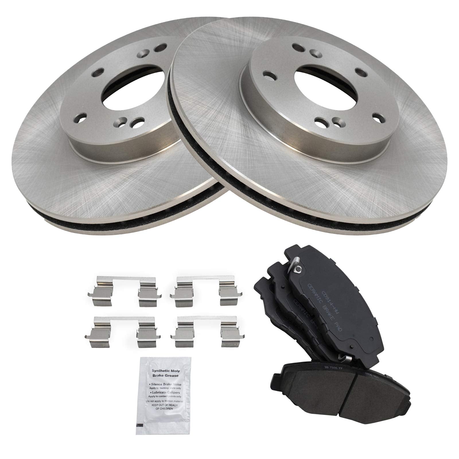 Trq Front Brake Pad & Rotor Kit Brake Pads Brake Rotor Ceramic Compatible With 2014-2015 Acura Ilx 2003-2012 Honda Accord 2013-2