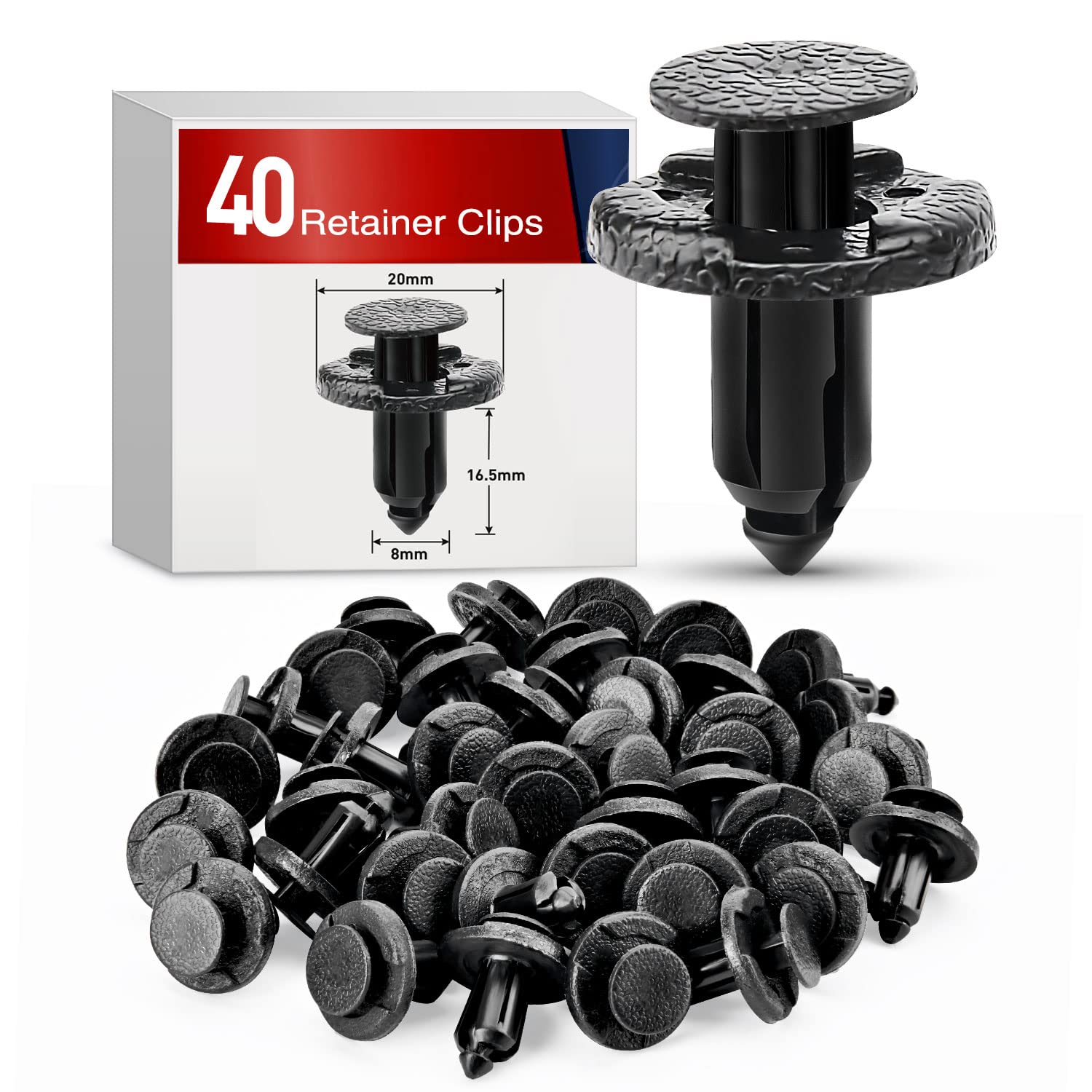 Nilight 40Pcs Front Bumper And Radiator Support Push-Type Retainer 11296-Ag000 8Mm Compatible With Nissan And Infiniti Car Push
