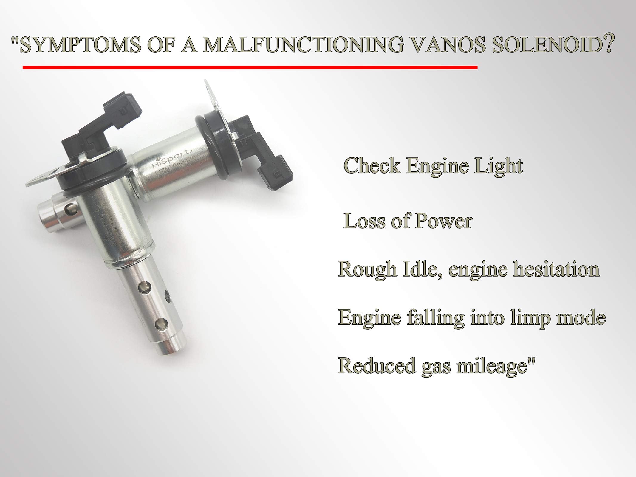 HiSport Engine Variable Valve Timing VANOS Solenoid 11367585425- Oil Control Valve Replacement For BMW 1 Series M 135i 328i 335i