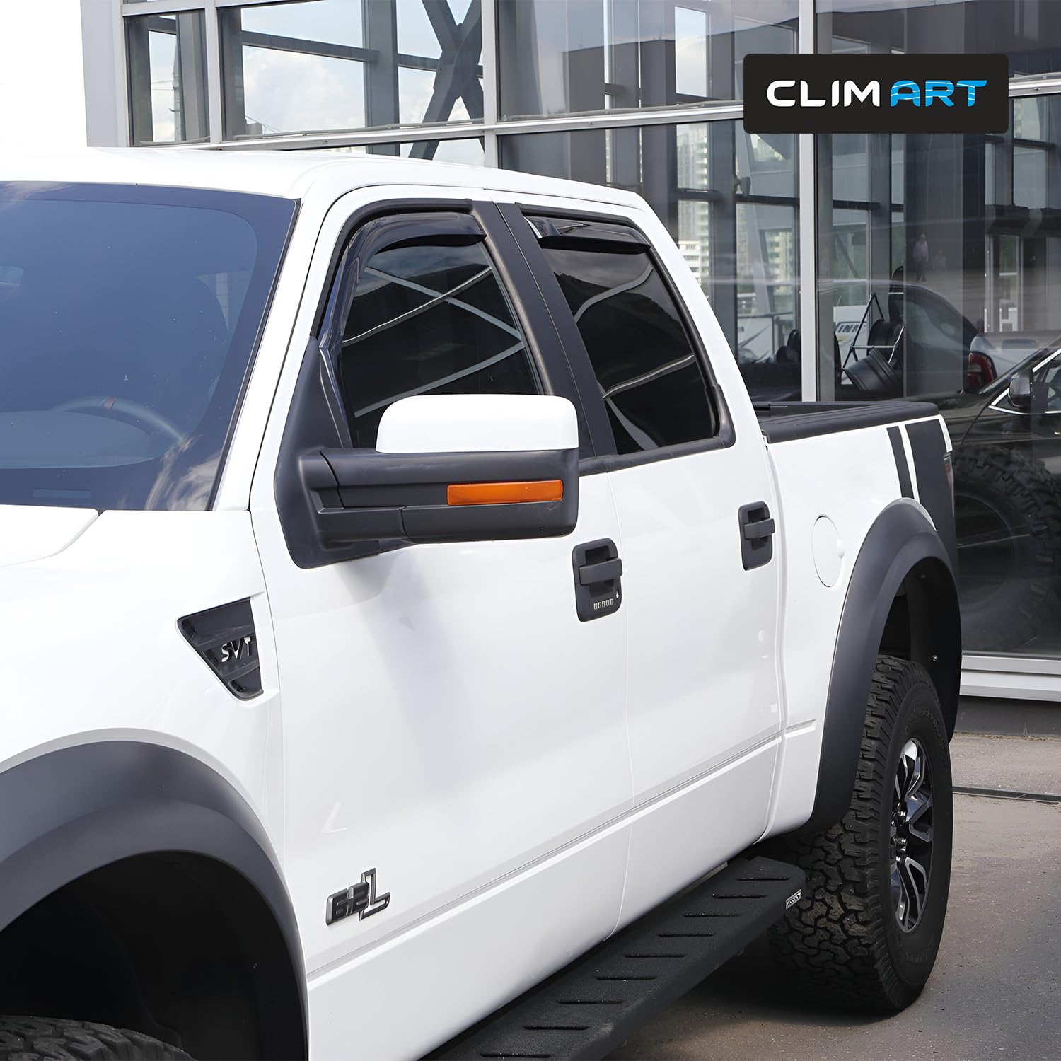 CLIM ART in-Channel Incredibly Durable Rain Guards for Ford F150 2009-2014 SuperCrew, Original Window Deflectors, Vent Deflector