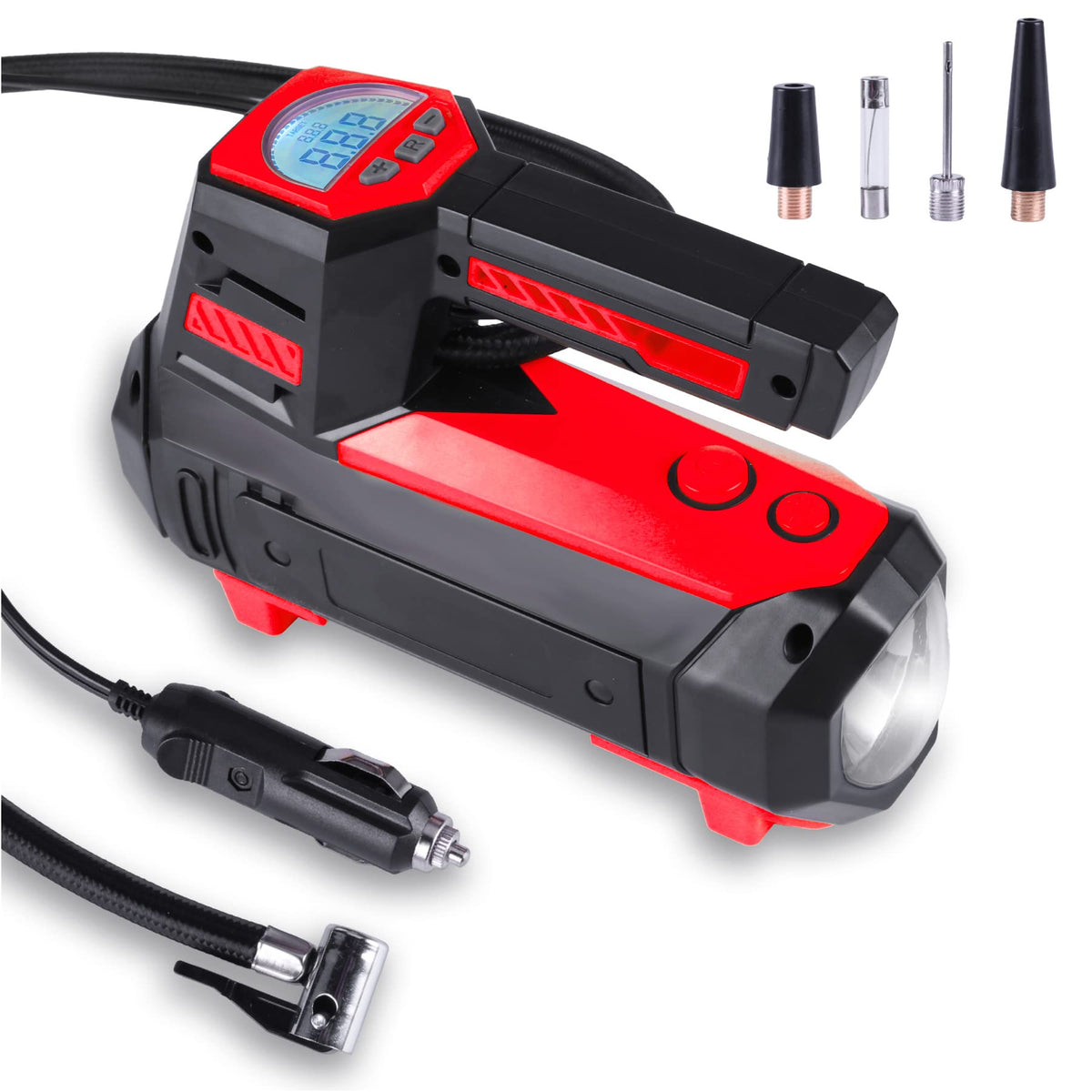 Livtee Tire Inflator Portable Air Compressor For Car Tires - Car Accessories, 12V Dc Air Pump With Digital Tire Pressure Gauge,