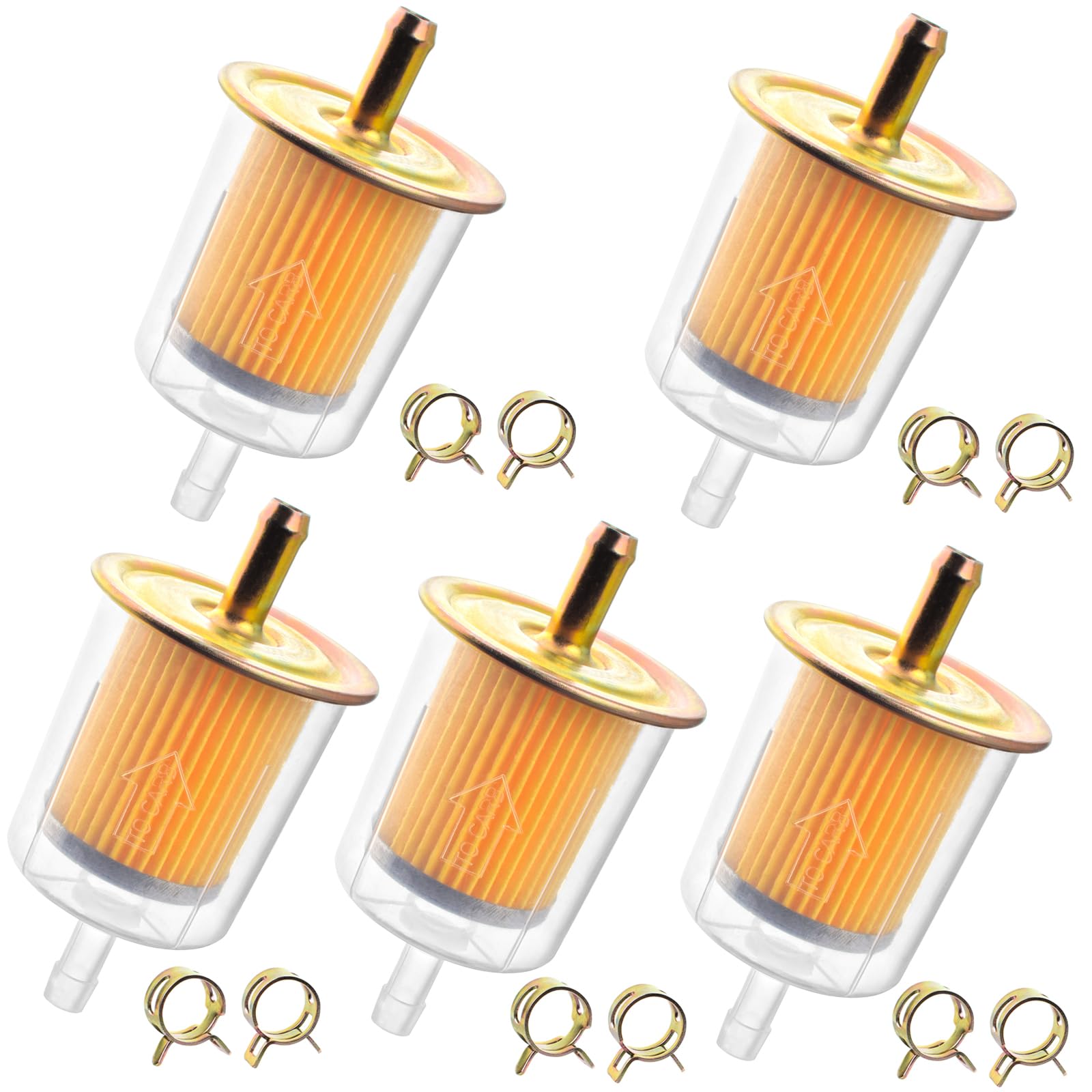 Heymaillc 5pcs 5/16    Inline Fuel Filters Universal For Industrial Tractors Cars Trucks Motorcycles RVs Gas Powered Engine Inli