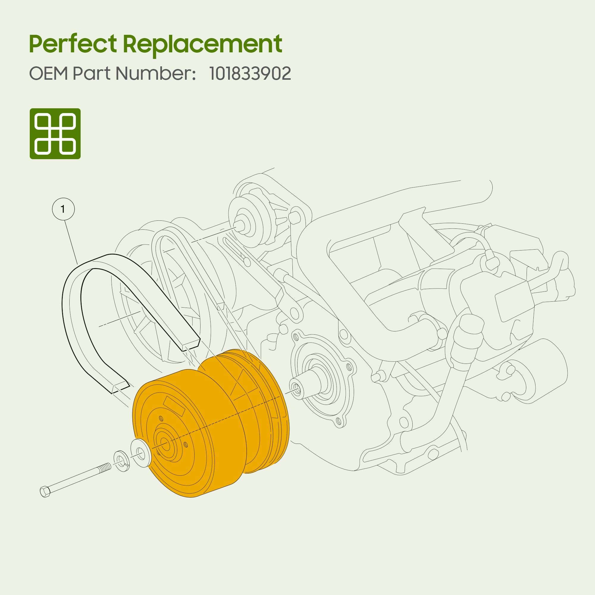 10L0L Golf Cart Drive Clutch For Club Car Ds 1997-2015 & Precedent 2004-2015 Oem 101833902 - Silver