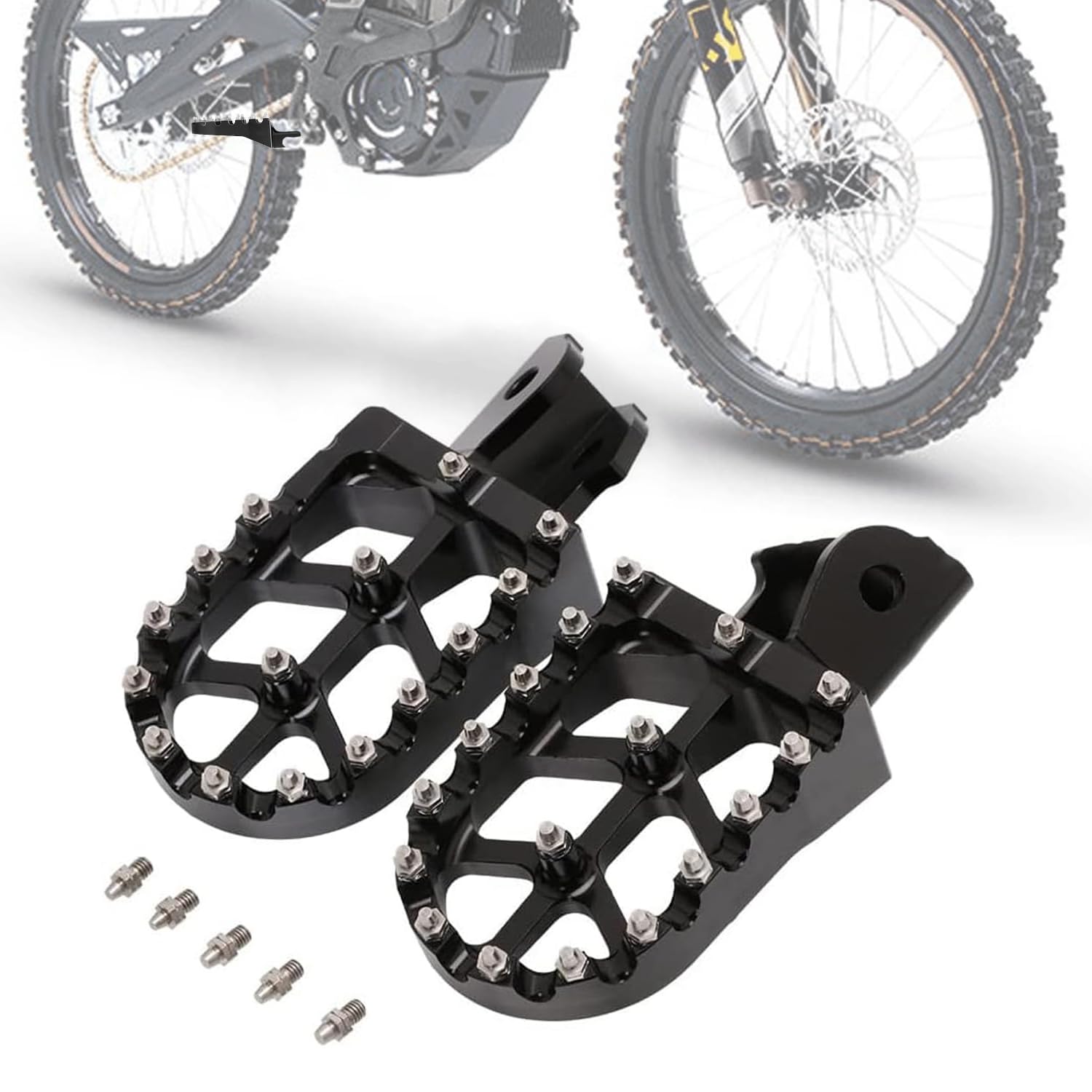 IUVWISN Motorcycle Footpegs Wider Foot Pegs Rest Pedal 7075 Aluminum for Surron Sur Ron Light Bee X/S Talaria Sting MX3/R MX4 Ta