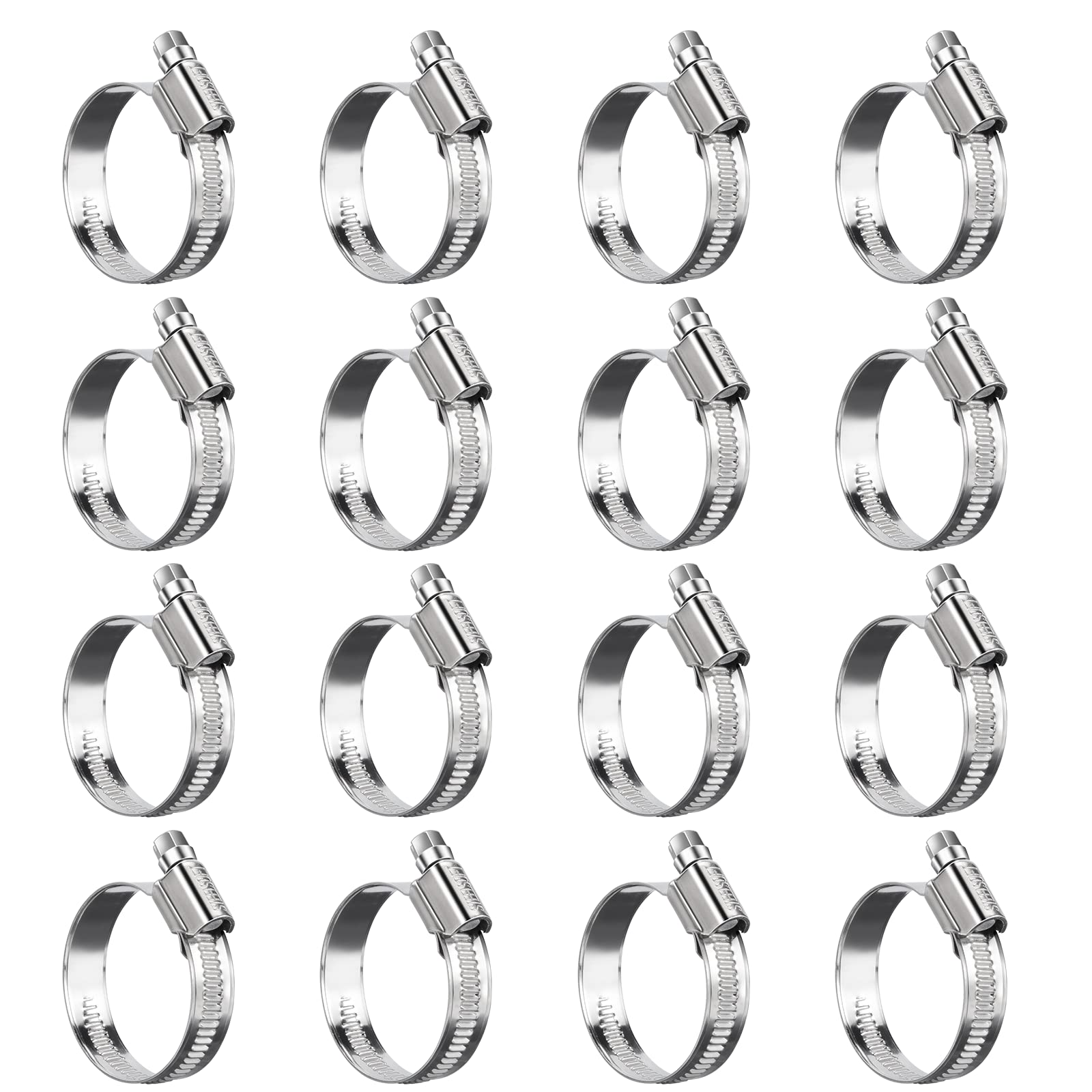 Steelsoft Non-Stripping Worm Gear Hose Clamp Size#20, 1-3/16 to 1-3/4 inch Adjustable Stainless Steel Hose Clamps for Automotive