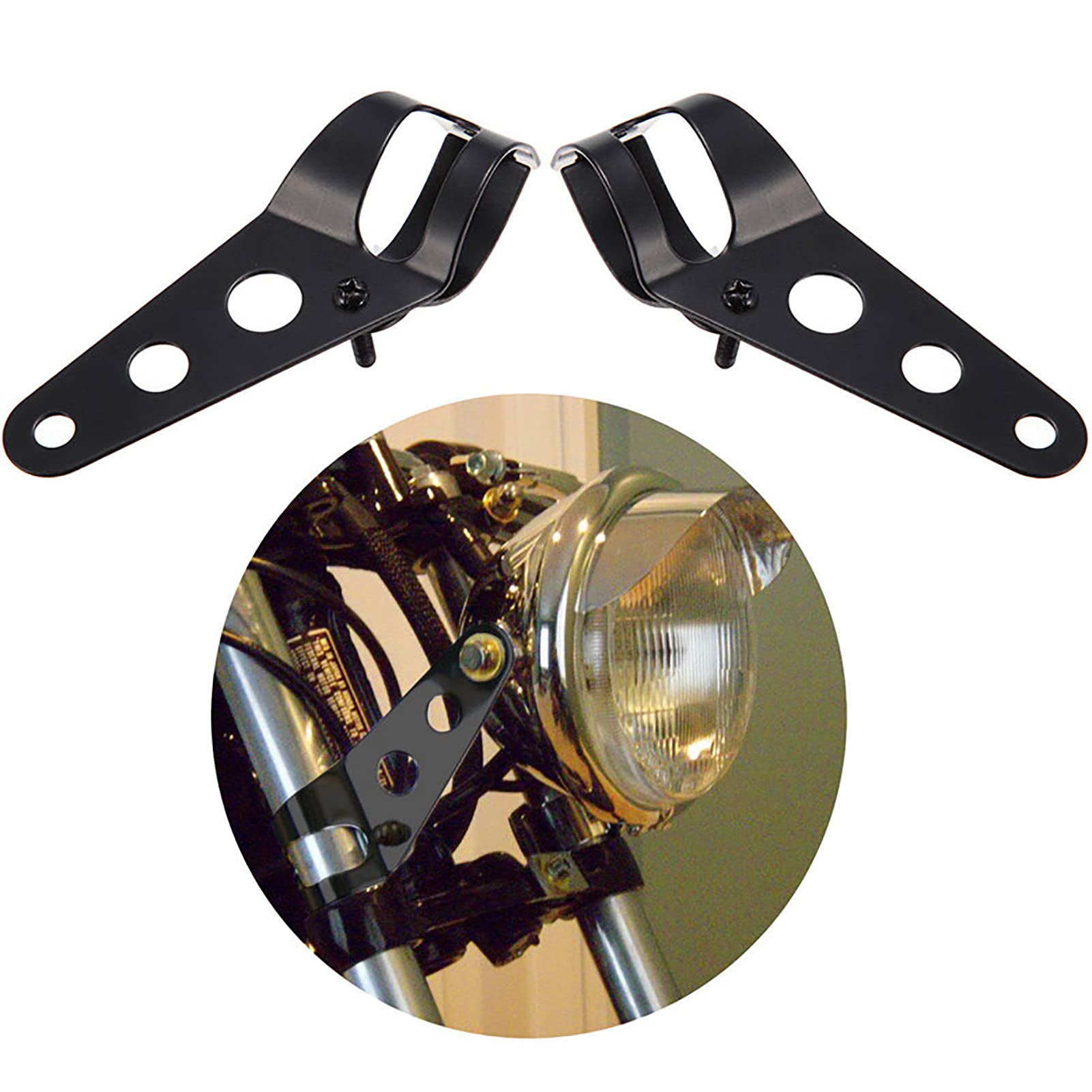 Anki Happigo Ankia Universal 33Mm-43Mm Metal Motorcycle Modified Headlight Mount Brackets Clamp Fork Ear For Motorcycle Chopper