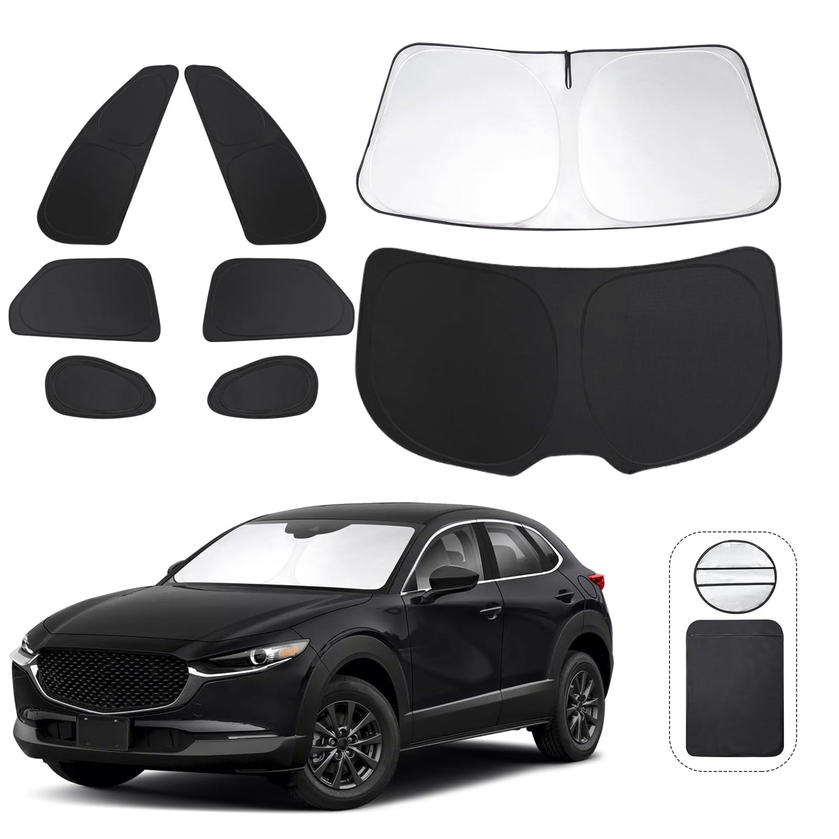 Tinglu 8Pcs Window Shades For Mazda Cx-30 2019-2024 2025 Accessories Car Side Fu