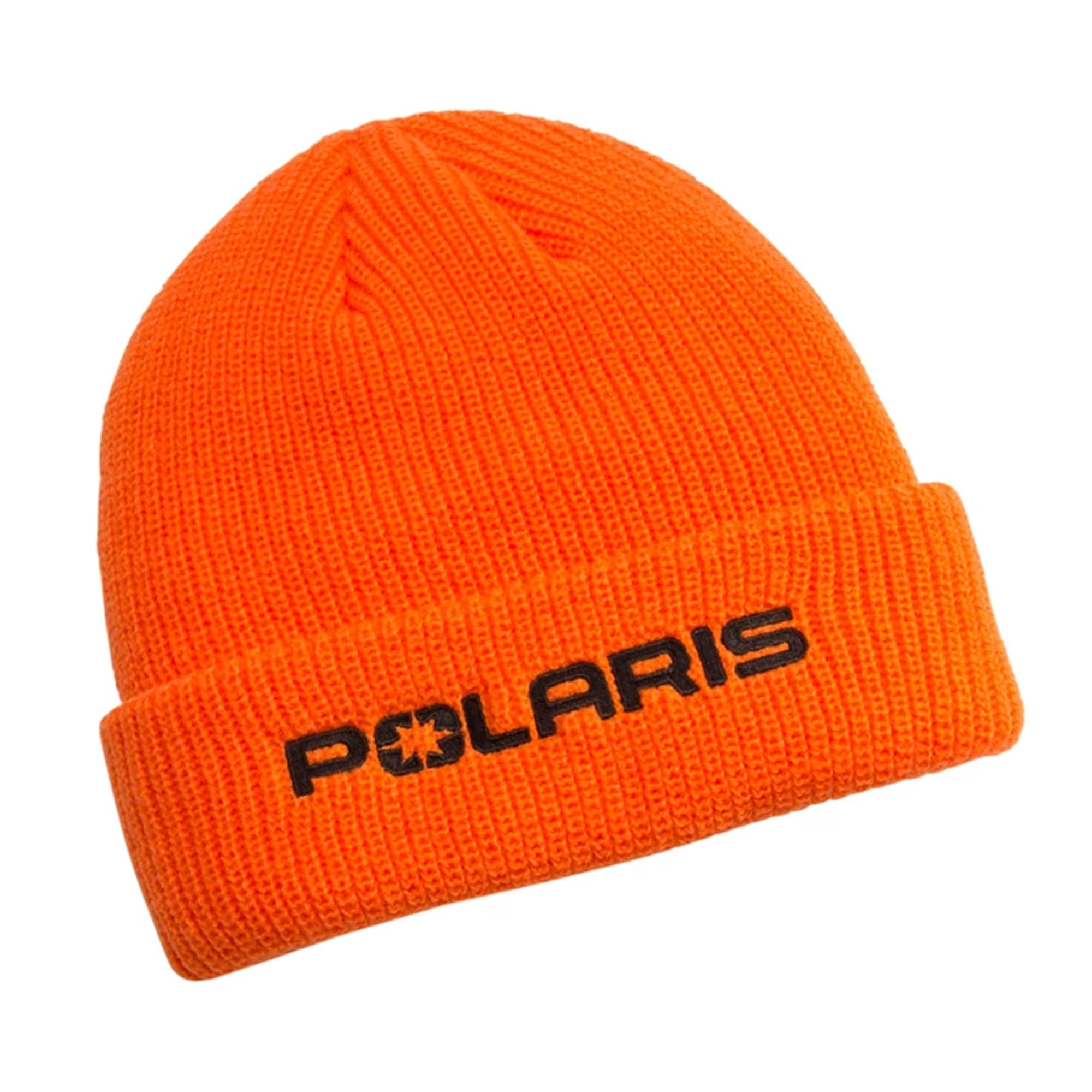 Polaris Mens Core Beanie Two-Layer Ribbed Warm Winter Polyester Hat Orange - One Size